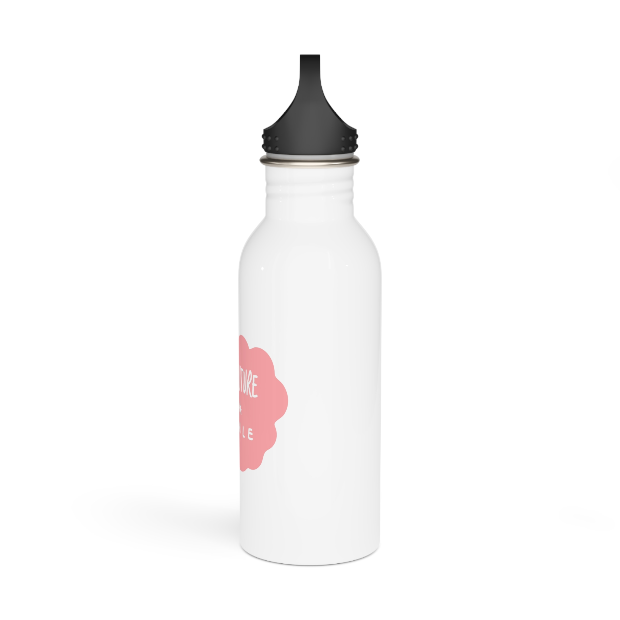 Future Is Female Sticker Collage Pink Speech Bubble Vector Stainless Steel Water Bottle - Image 4