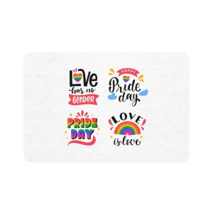 Hand Drawn Pride Day Label Collection(1) Pet Food Mat 12x18