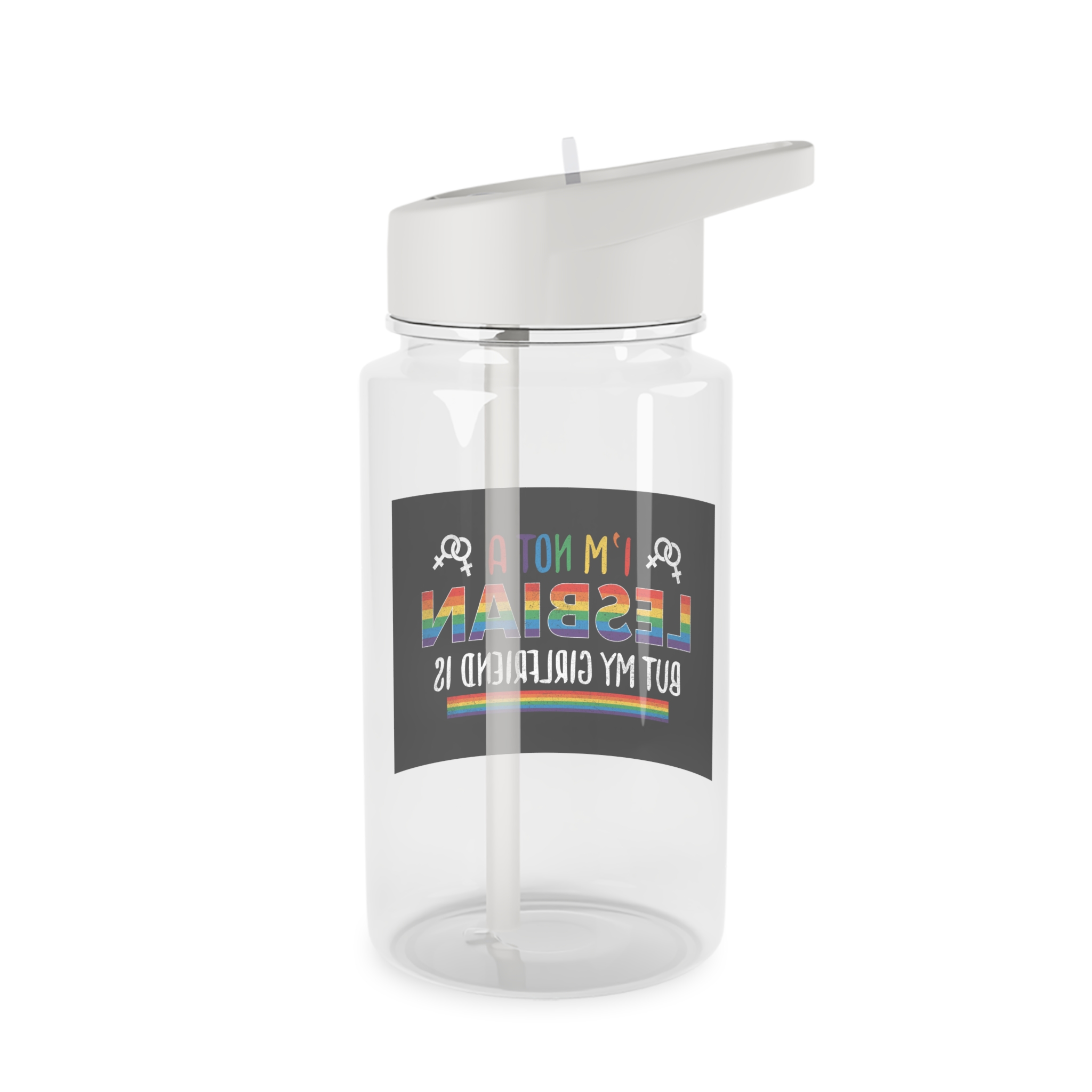 Pride Gay Rainbow Typography Vector Premium T Shirt(4) Tritan Water Bottle - Image 2