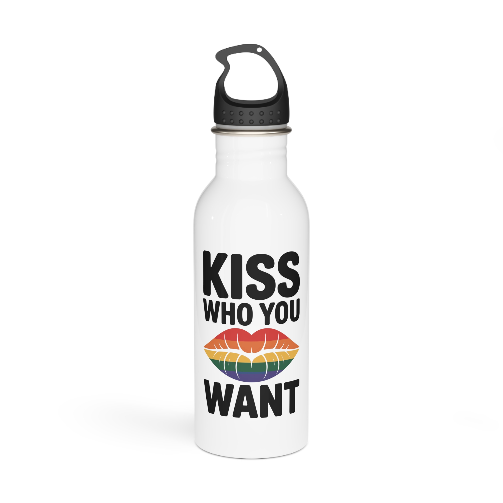 Kiss Who You Want T Shirt Design Isolated White Background 3 Stainless Steel Water Bottle