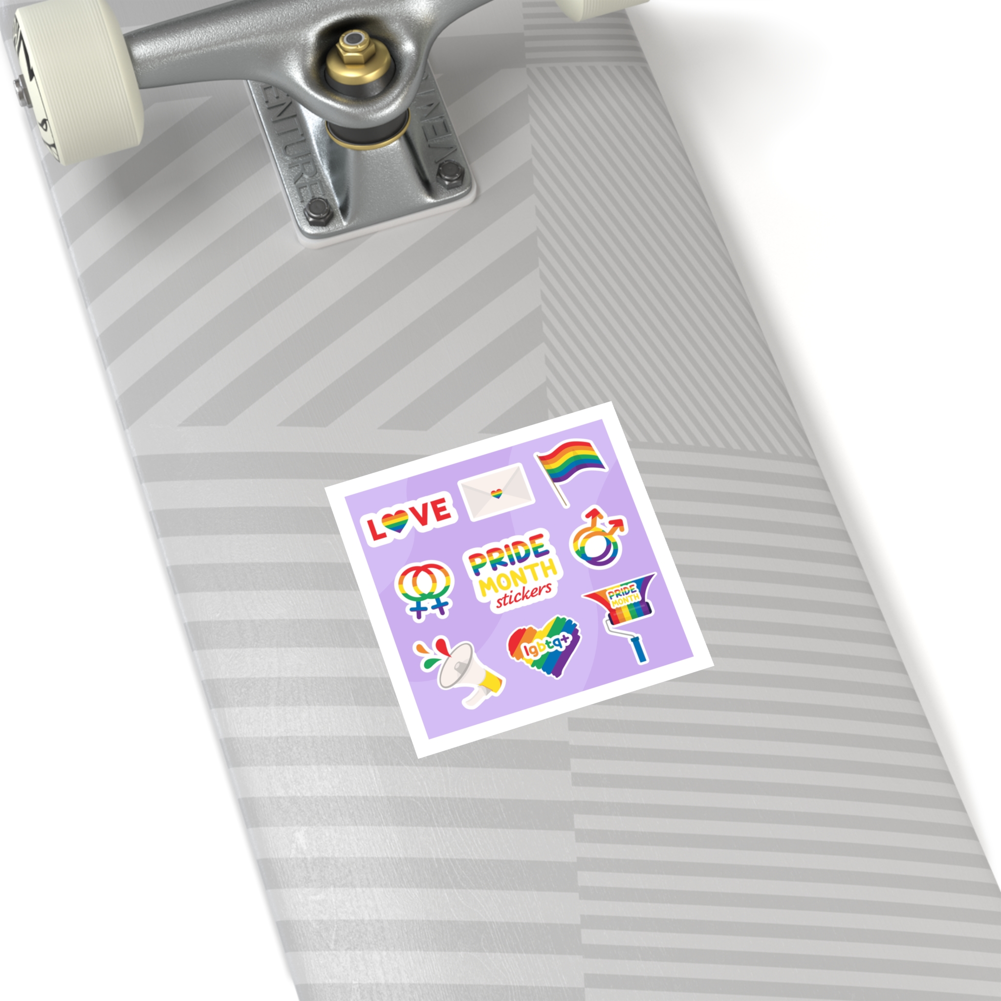 Pride Month Stickers Lgbtq Rainbow Flag Cute Flat Illustrations Laminate Stickers Square - Image 72