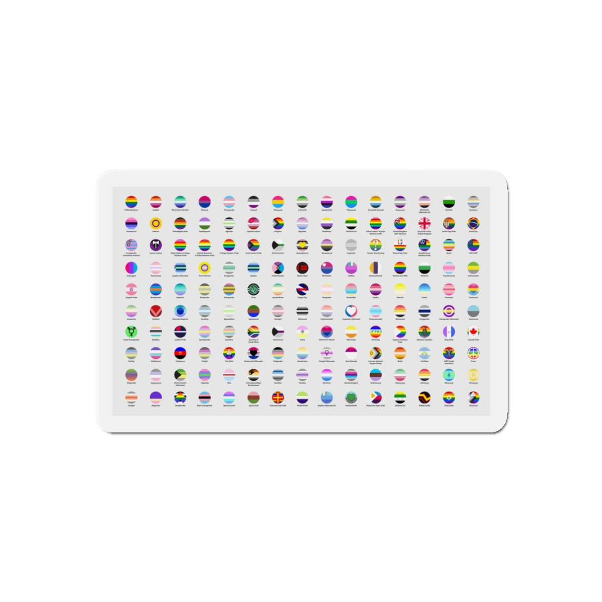 Circular Lgbtq Pride Flags Collection Chart Representing Diverse Gender Sexual Identities Die Cut Magnets - Image 4