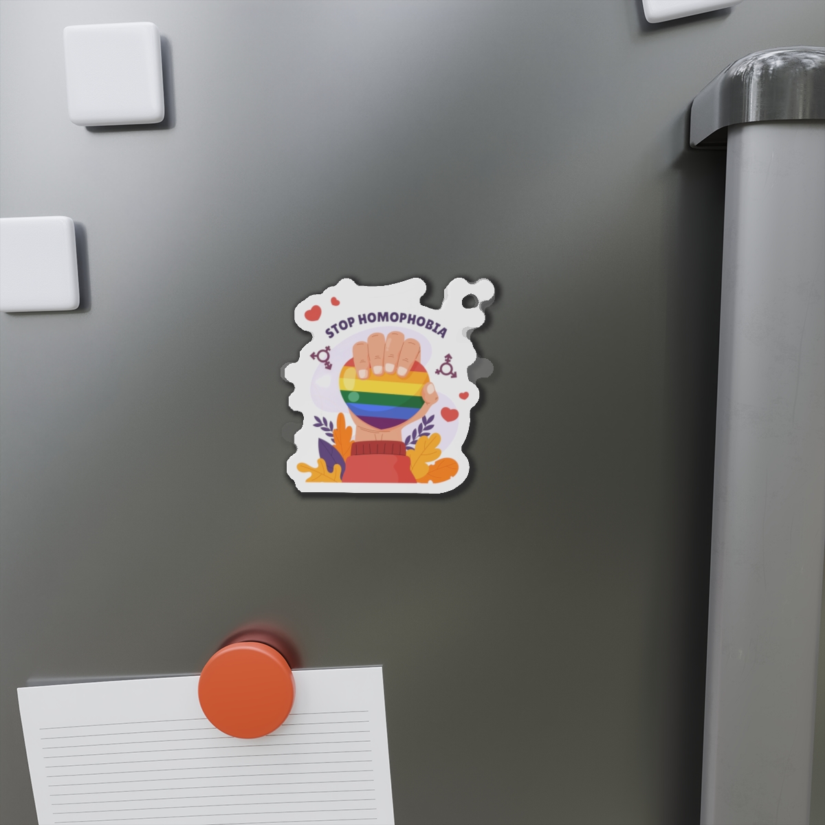 Hand Drawn Stop Homophobia Concept Illustrated Die Cut Magnets - Image 5
