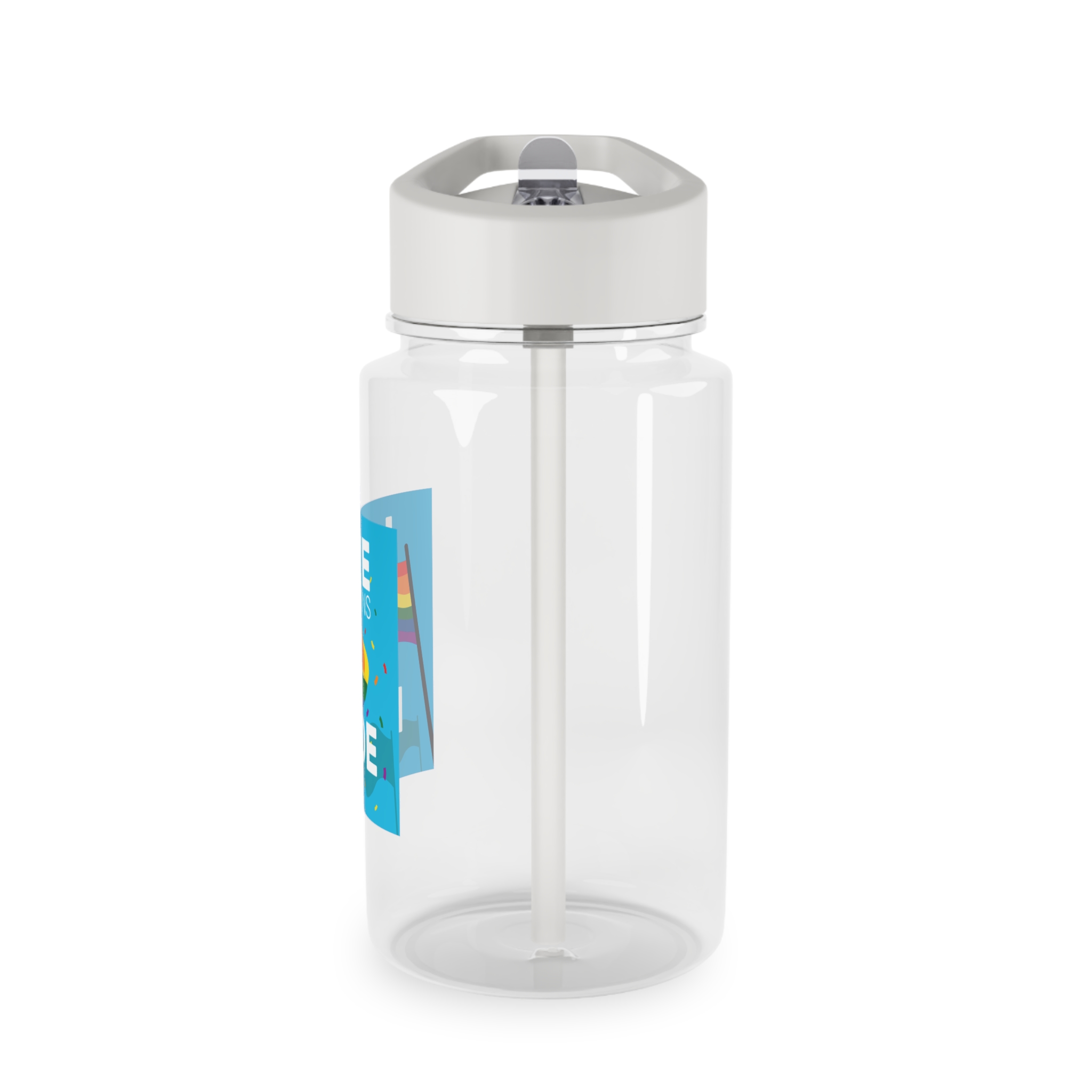 Pride Day Event With Rainbow Flag Tritan Water Bottle - Image 3