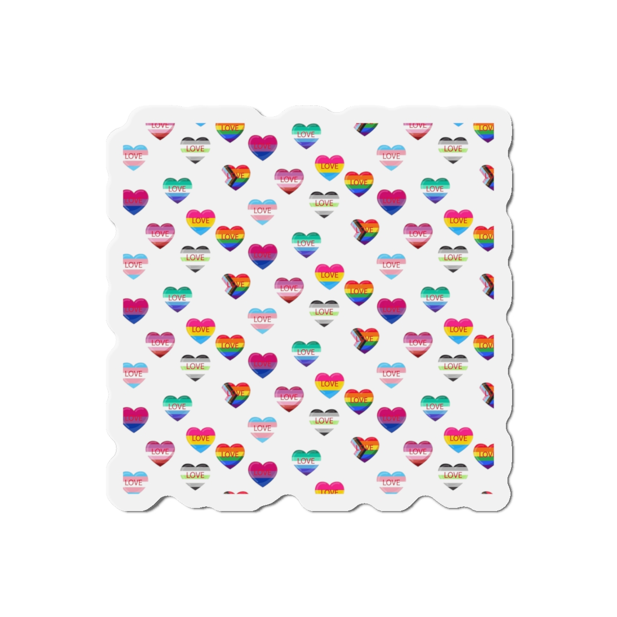 Background With Lgbt Flags Color Hearts Die Cut Magnets - Image 10
