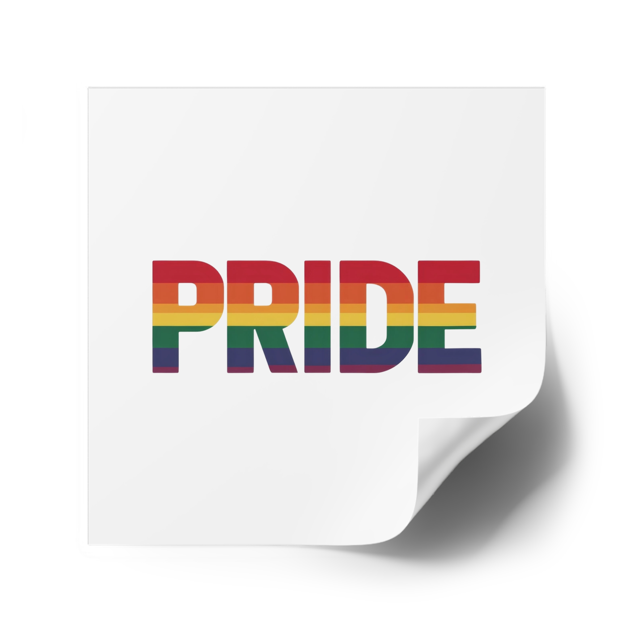 Rainbow Colored Text That Says Rainbow Middle Laminate Stickers Square - Image 46