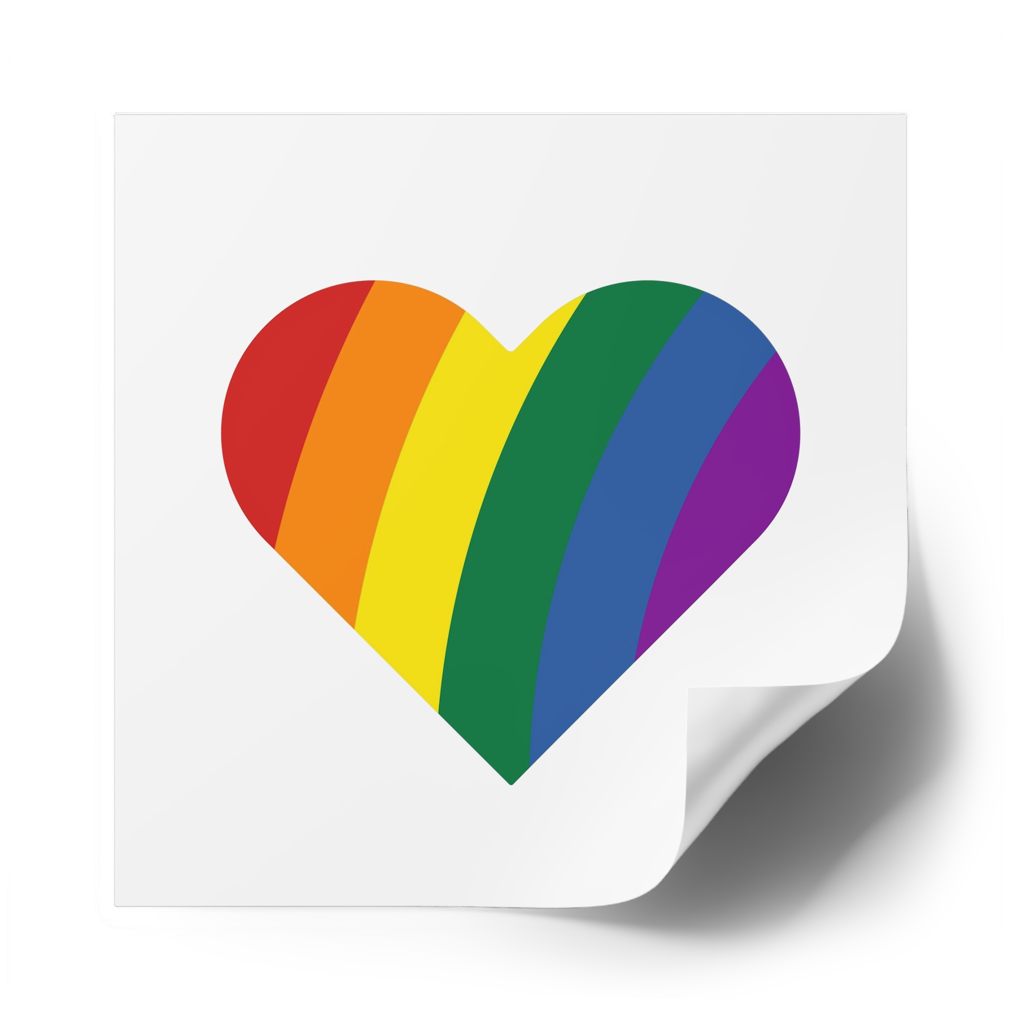 Minimalist Pride Heart Filled With Rainbow Colors Laminate Stickers Square - Image 50