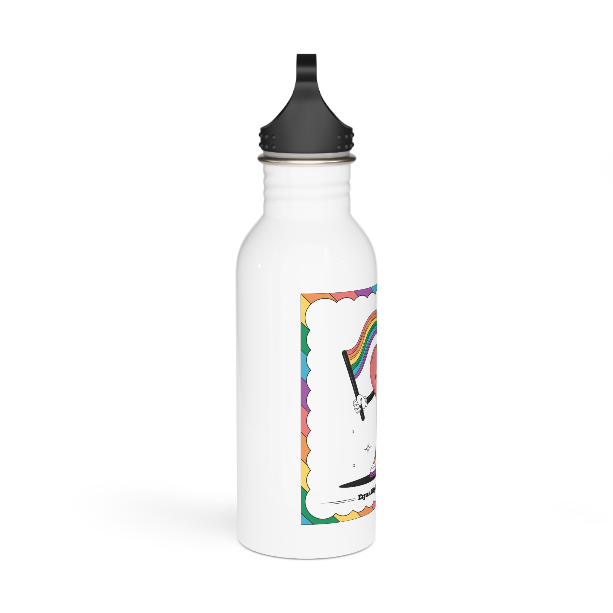 Hand Drawn Illustration Pride Month Celebration Stainless Steel Water Bottle - Image 2