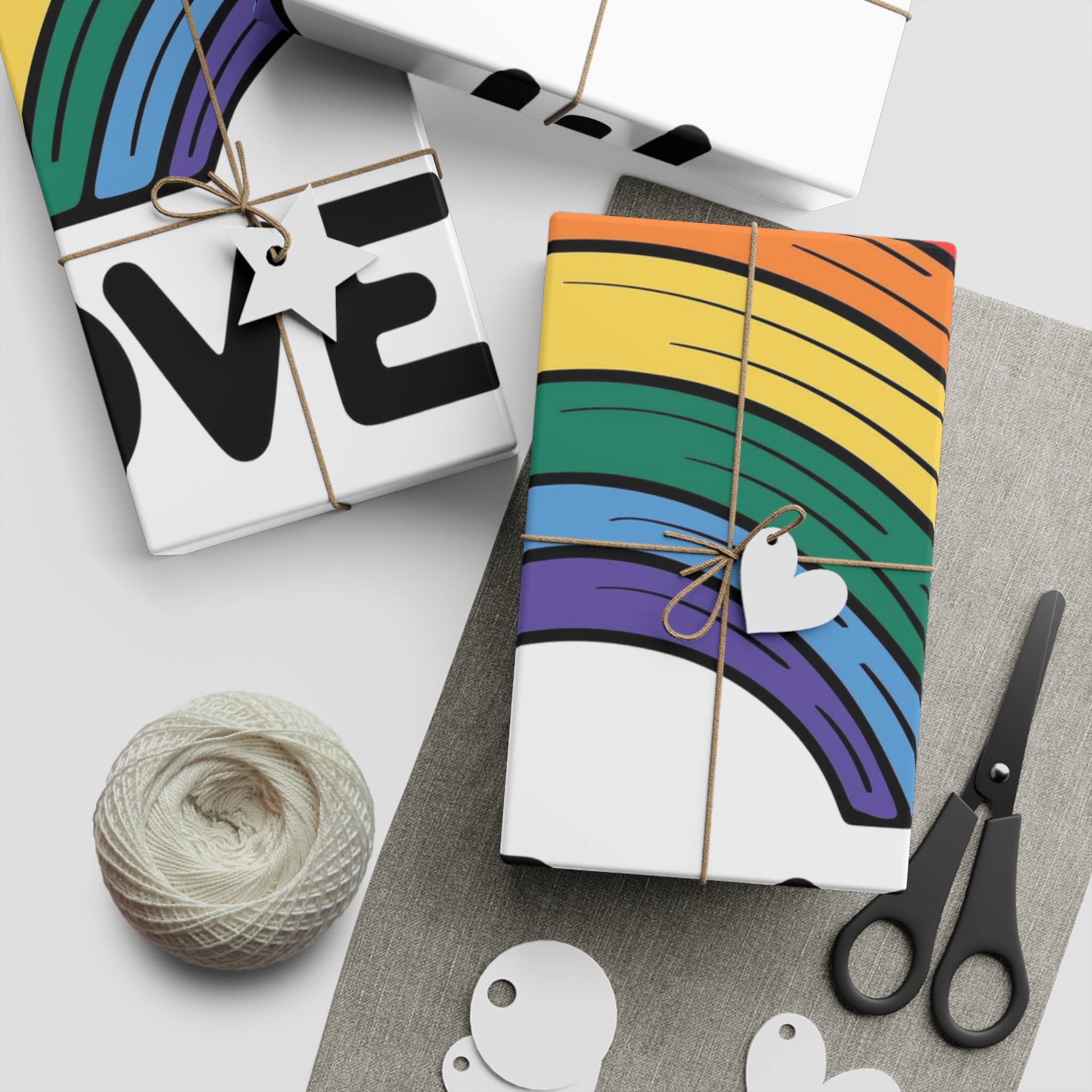 Love Wins Rainbow Pride Illustration Gift Wrapping Paper Sheets 1pc - Image 5