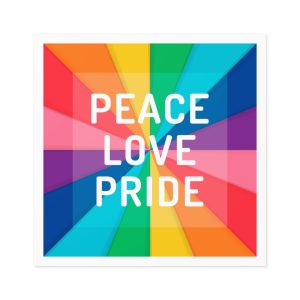 Rainbow Colored Background With Peace Love Pride Concept Pride Month Laminate Stickers Square