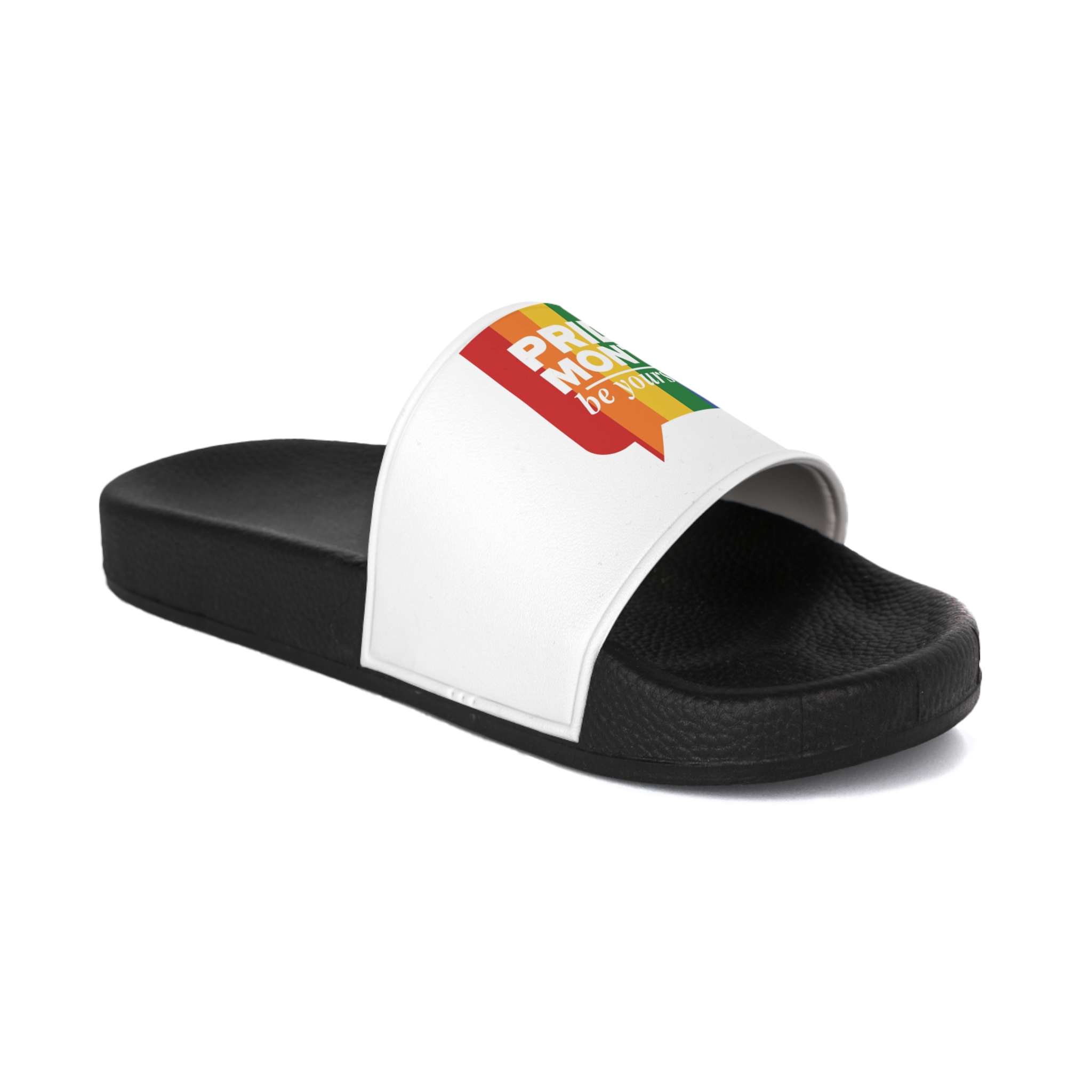 Lgbt Pride Month June Lgbt Flag Rainbow Flag Love Concept Vector Illustration Poster (1) Mens Slide Sandals - Image 2