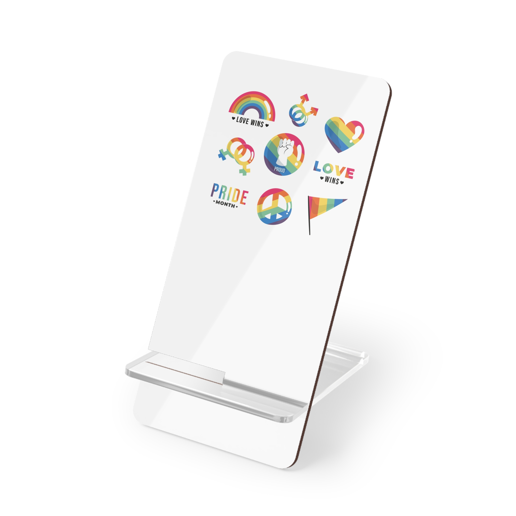 Flat Lgbt Pride Month Symbols Collection Mobile Display Stand For Smartphones