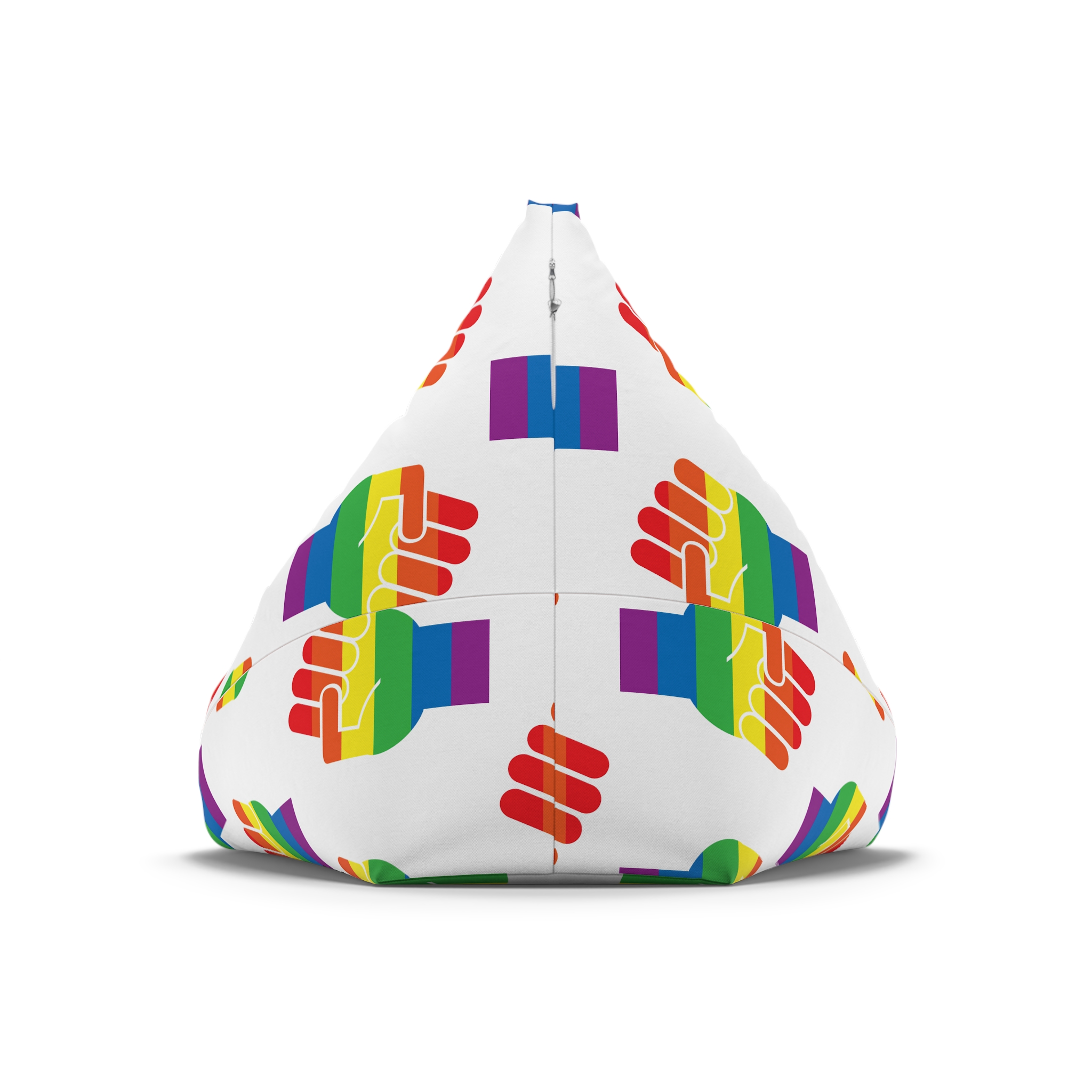 Vector Lgbt Rainbow Flag Fist Isolated White Background Bean Bag Chair Cover - Image 6