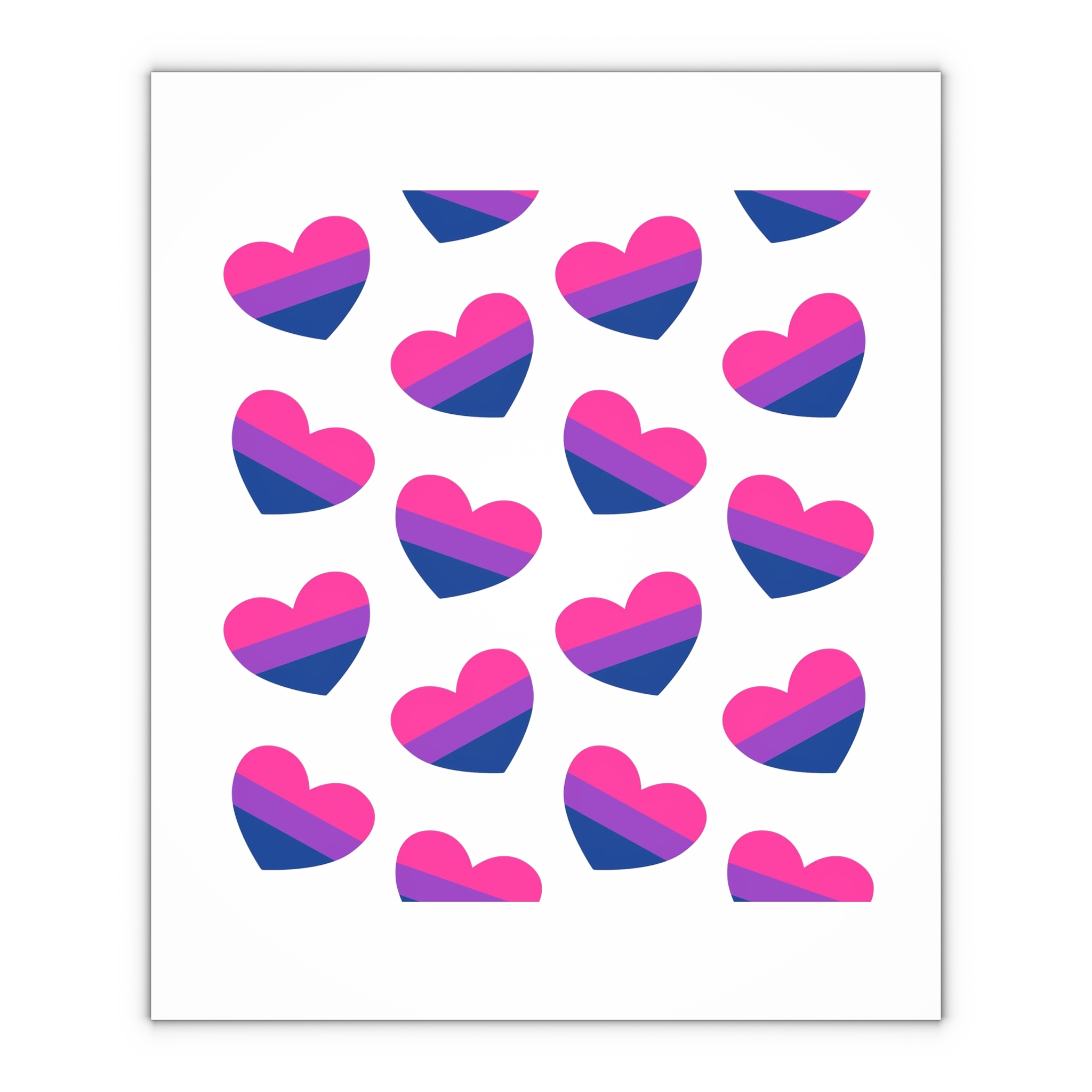 Vector Seamless Pattern Bisexual Flag Heart Gift Wrapping Paper Sheets 1pc - Image 4