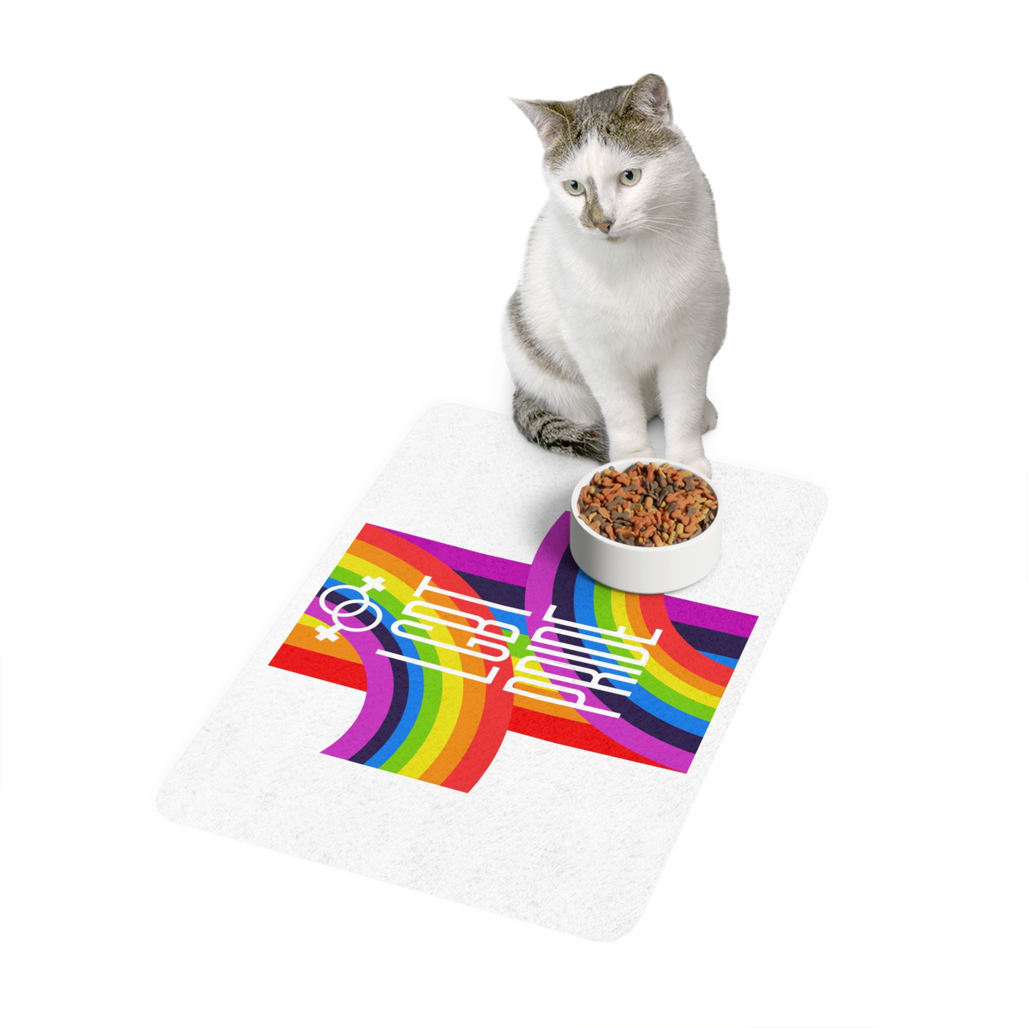 Gay Pride Background Lgbt Day Vector Illustration With Colorful Realistic Style Stickers Flyers Logo Designs Pet Food Mat 12x18 - Image 3