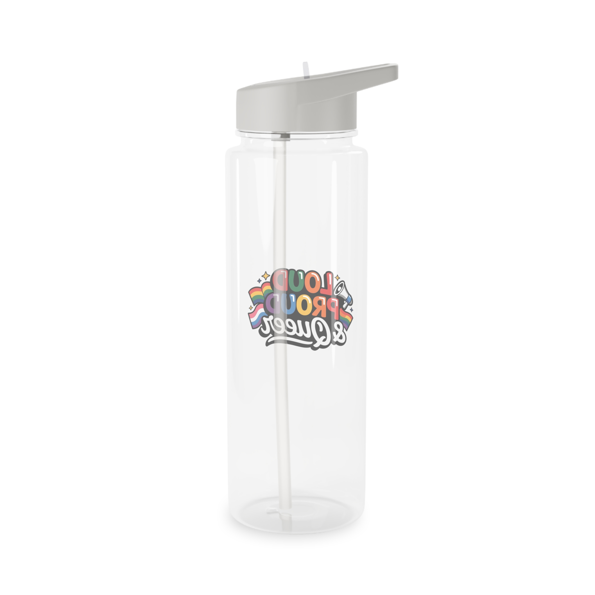 Loud Proud Queer T Shirt Design Isolated White Background 3 Tritan Water Bottle - Image 6