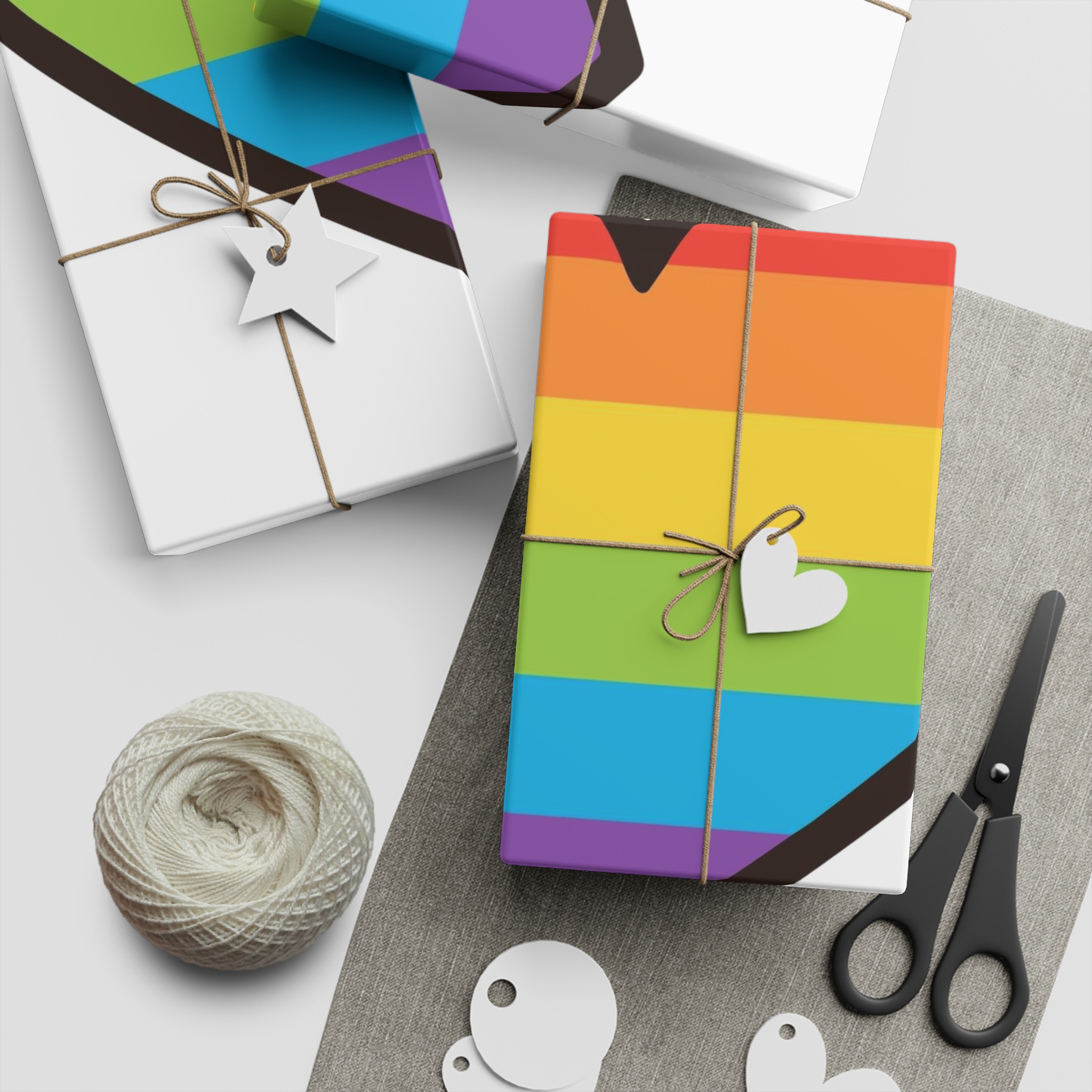 Lgbtq Pride Rainbow Heart Icon Gift Wrapping Paper Sheets 1pc - Image 5