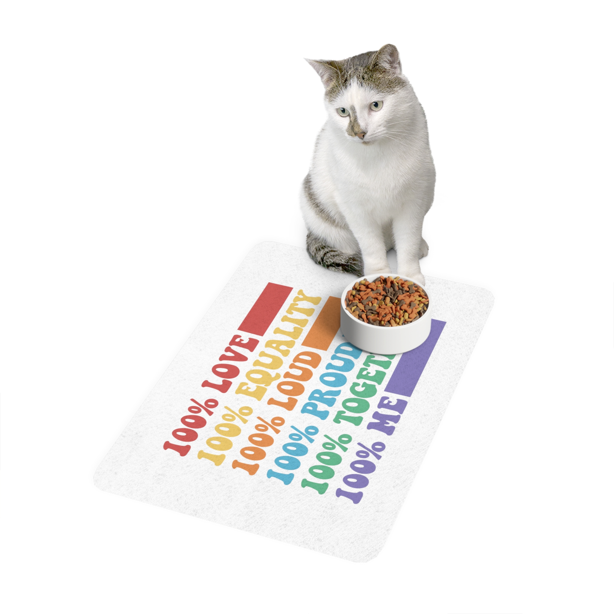 Pride Lgbt Gay Typography T Shirt Design Pet Food Mat 12x18 - Image 3