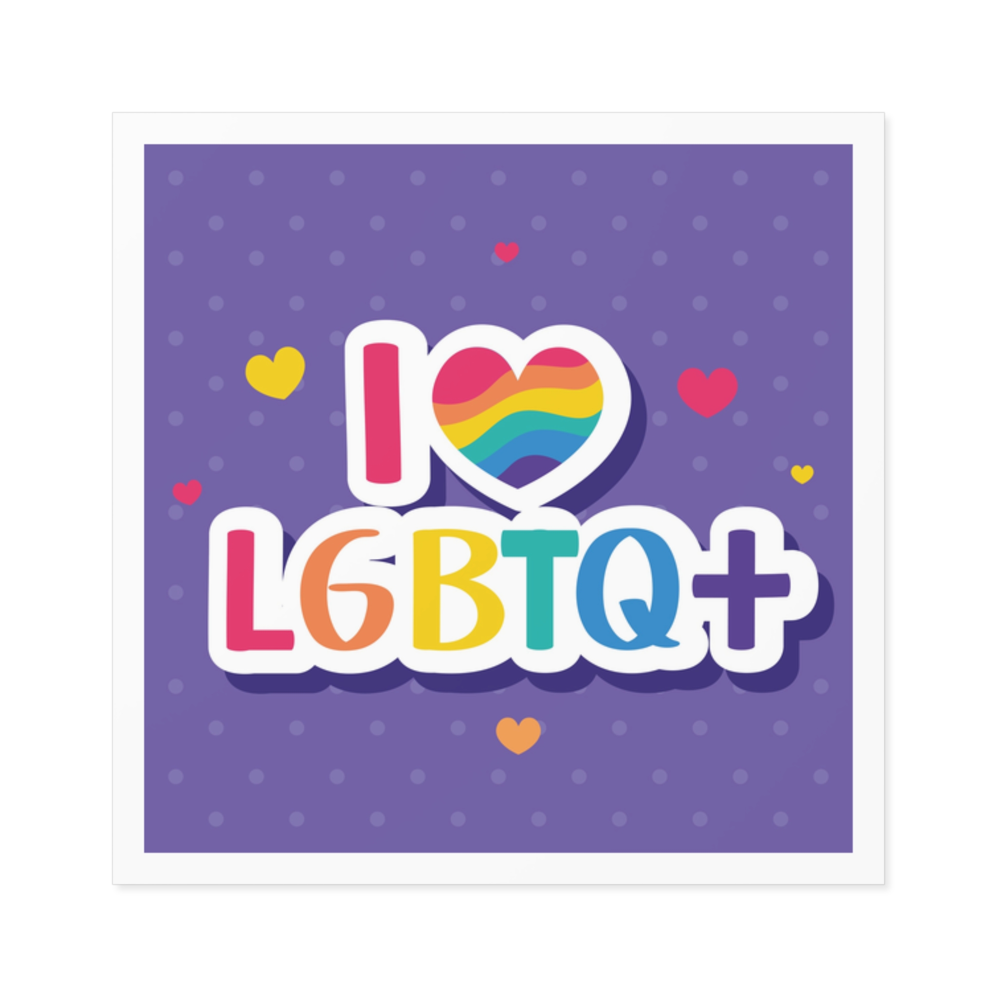 I Love Lgtbi Lettering Laminate Stickers Square - Image 65