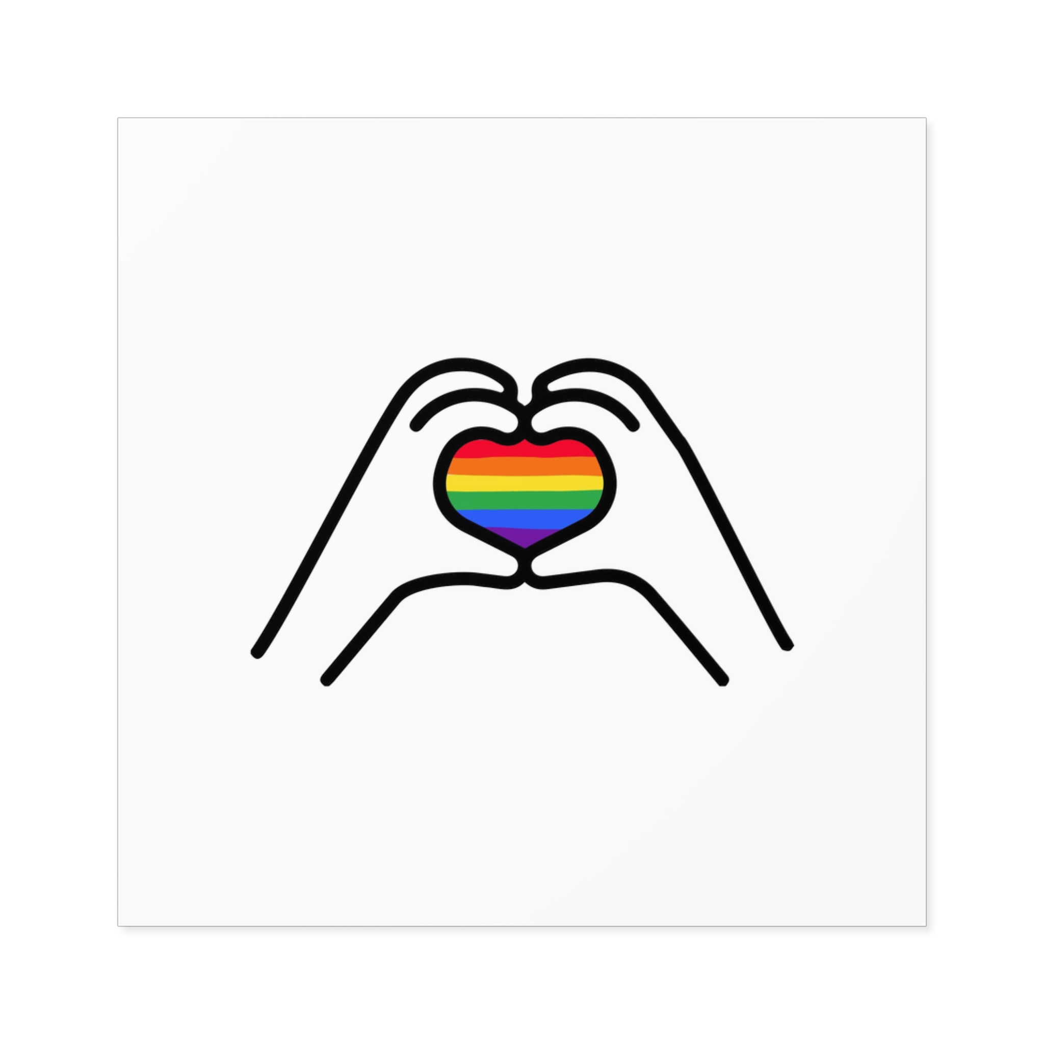 Lgbt Concept Heart Colors Lgbtq Flag Love Is Love Shape Heart Icon Lgbt Laminate Stickers Square - Image 17