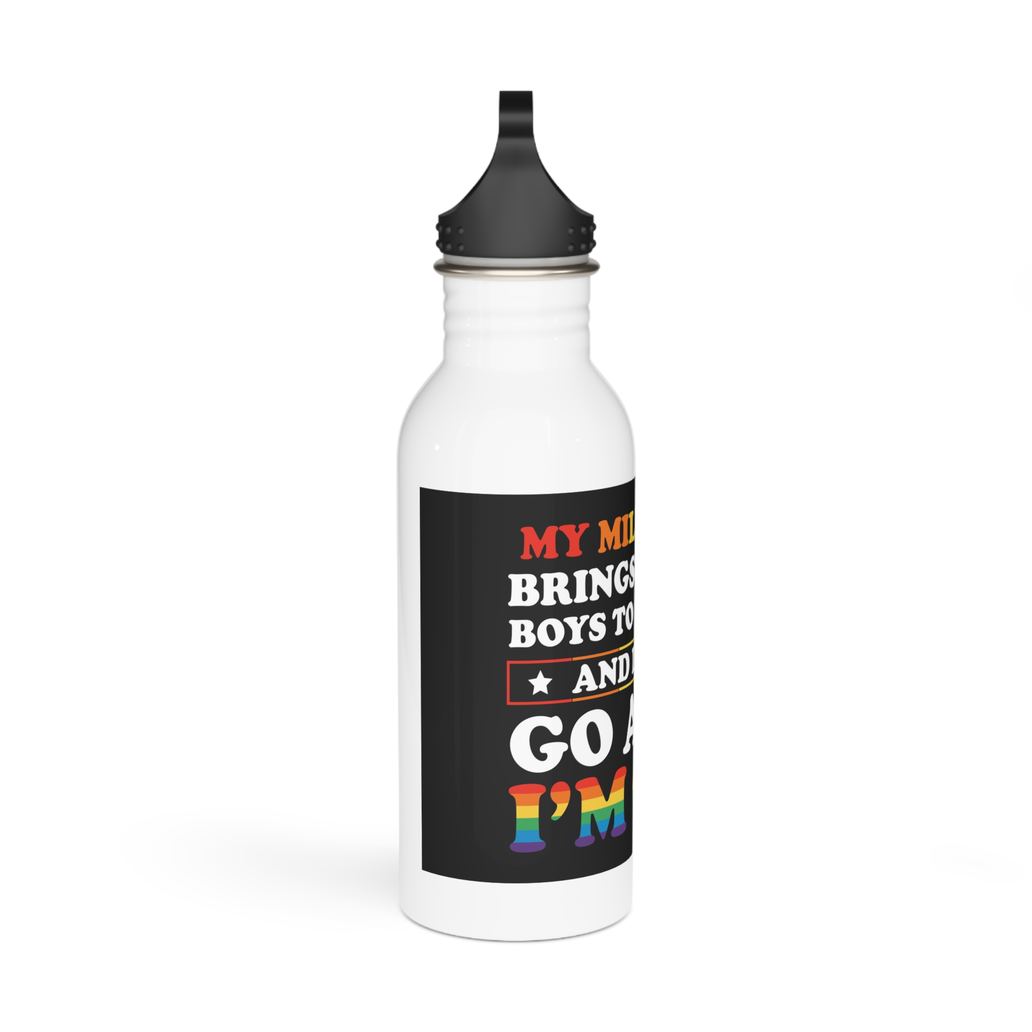 Pride Gay Lgbt Rainbow Tshirt Design Stainless Steel Water Bottle - Image 2