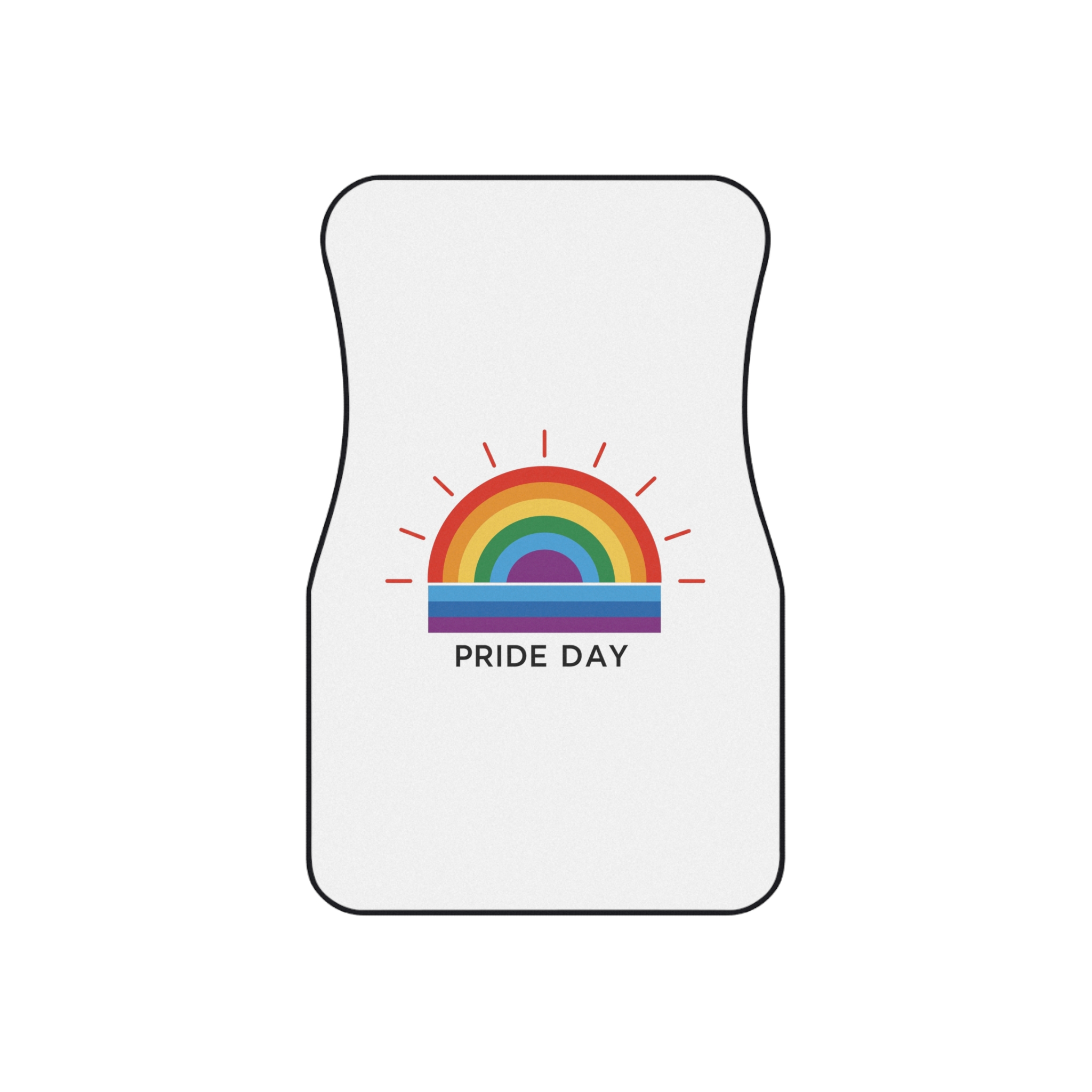Rainbow Pride Day Celebration Illustration With Colorful Sunburst Design Lgbtq Support Awareness Car Mats Set Of 4 - Image 2