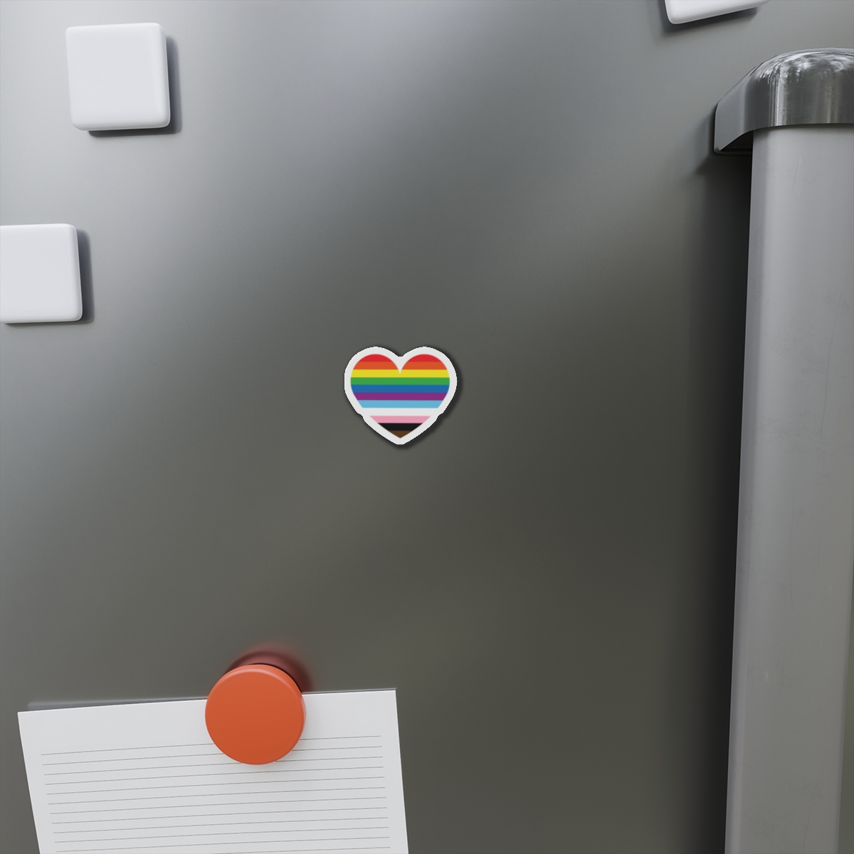 Progress Pride Flag Heart Symbol Love Inclusion1 Die Cut Magnets - Image 2