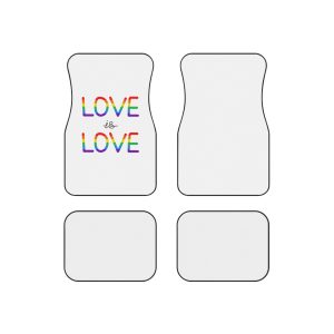 Vector Love Is Love Phrase Lgbt Text Lettering Rainbow Colors Car Mats Set Of 4
