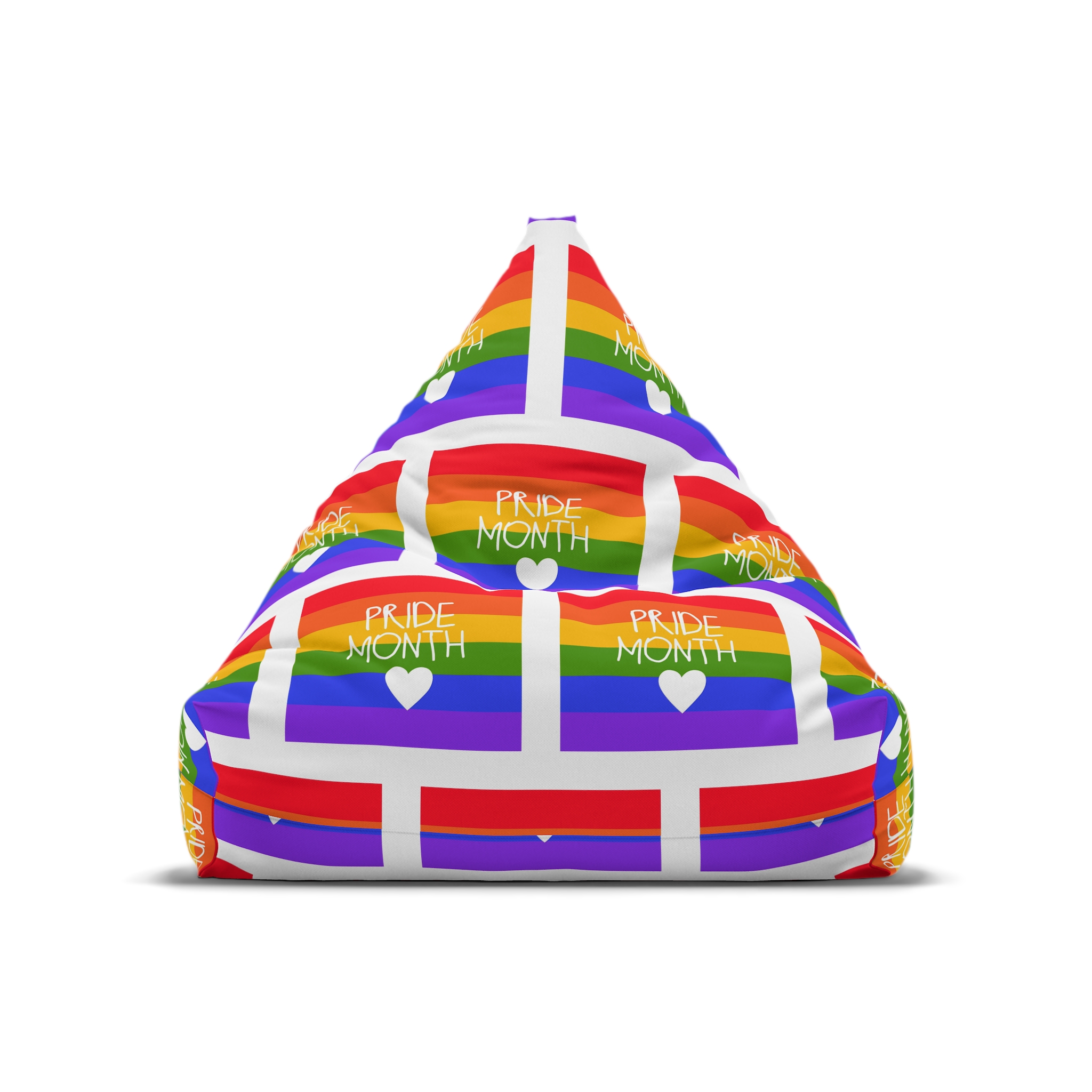Cute Simple Banner Pride Month Symbols Pride Month With Lgbtq Flag Colours Bean Bag Chair Cover - Image 5