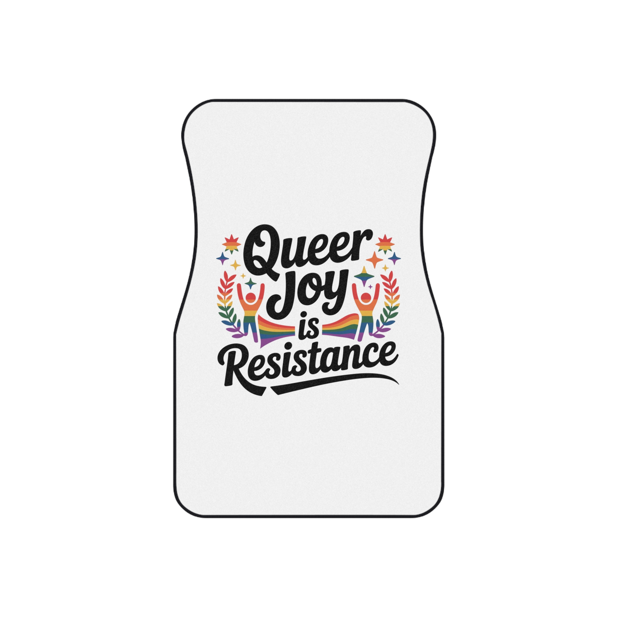 Queer Joy Is Resistance T Shirt Design Isolated White Background Car Mats Set Of 4 - Image 2