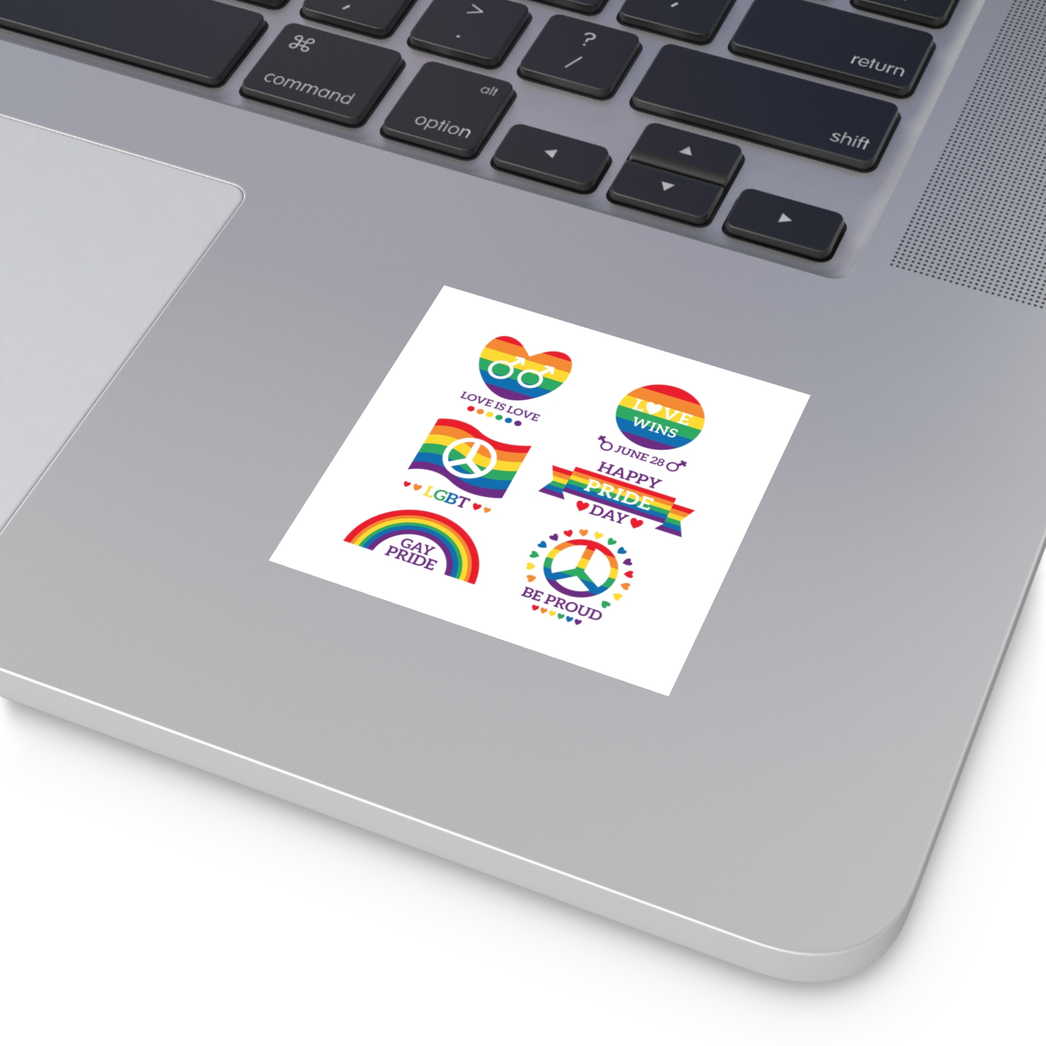 Pride Day Badges Illustration Set Laminate Stickers Square - Image 15