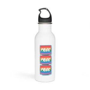 Retro Halftone Tvs With Rainbow Screens Bold Text Perfect Pride Month Activism Designs Stainless Steel Water Bottle