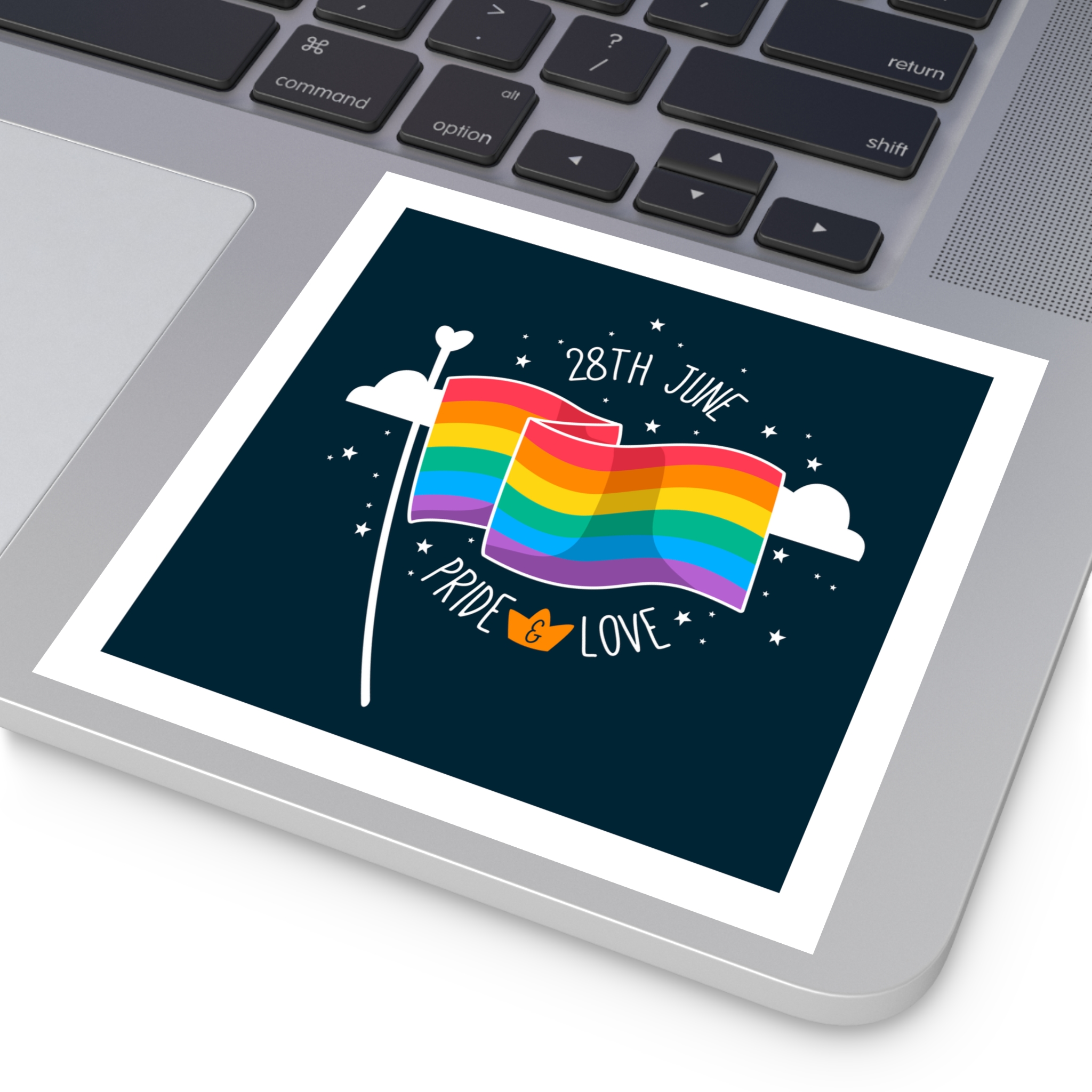 Rainbow Flag With Pride Day Concept Laminate Stickers Square - Image 35
