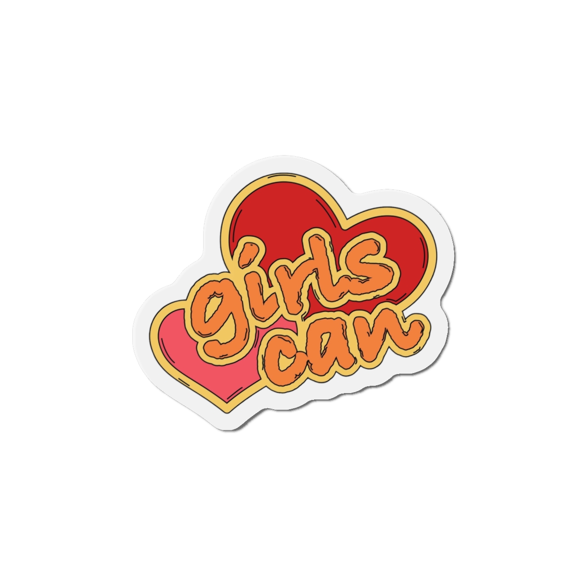 Girls Can Heart Sticker Vector Die Cut Magnets - Image 13