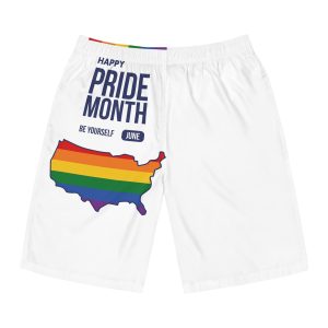 Lgbt Pride Month June 2026 Lesbian Gay Bisexual Transgender Lgbtq Flag Rainbow Love Vector (2) Mens Board Shorts Aop