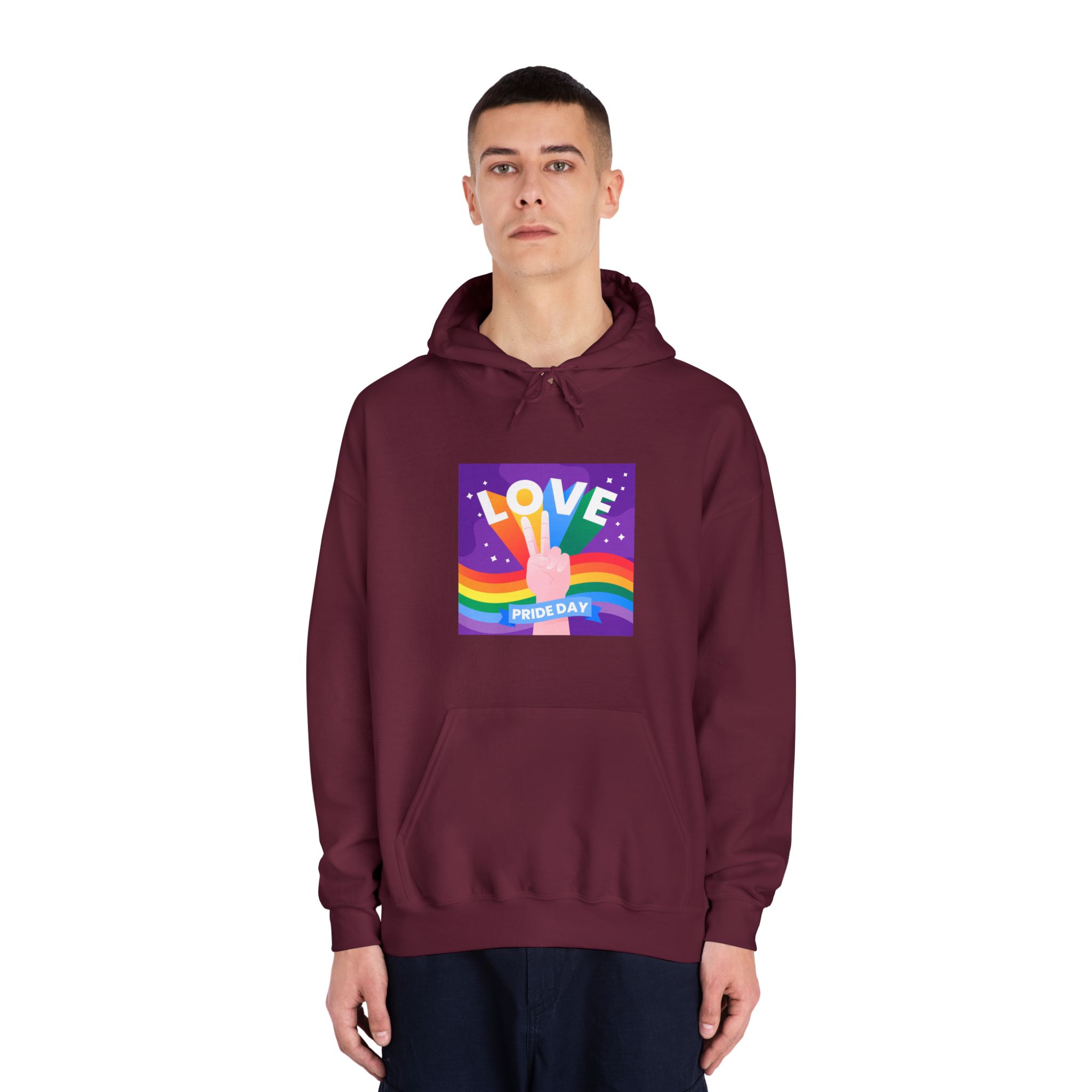 Pride Day Event Message Design Unisex Dryblend Hooded Sweatshirt - Image 19