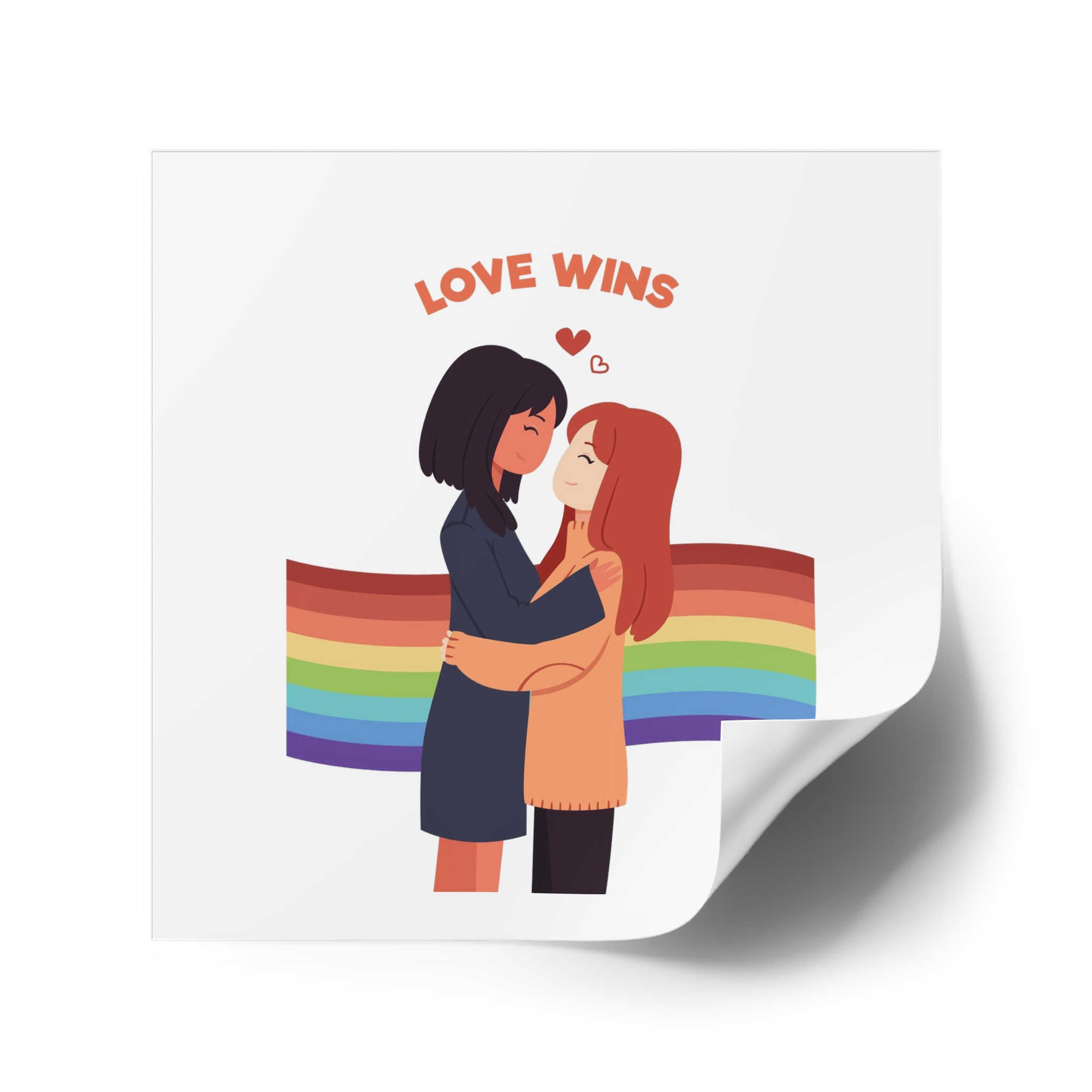 Pride Day People With Women Laminate Stickers Square - Image 34