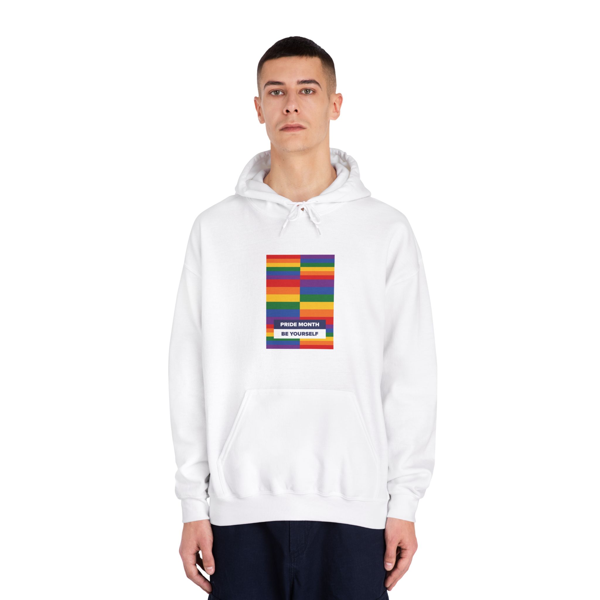 Lgbt Pride Month June Lesbian Gay Bisexual Transgender Lgbtq Flag Rainbow Vector(3) Unisex Dryblend Hooded Sweatshirt - Image 3