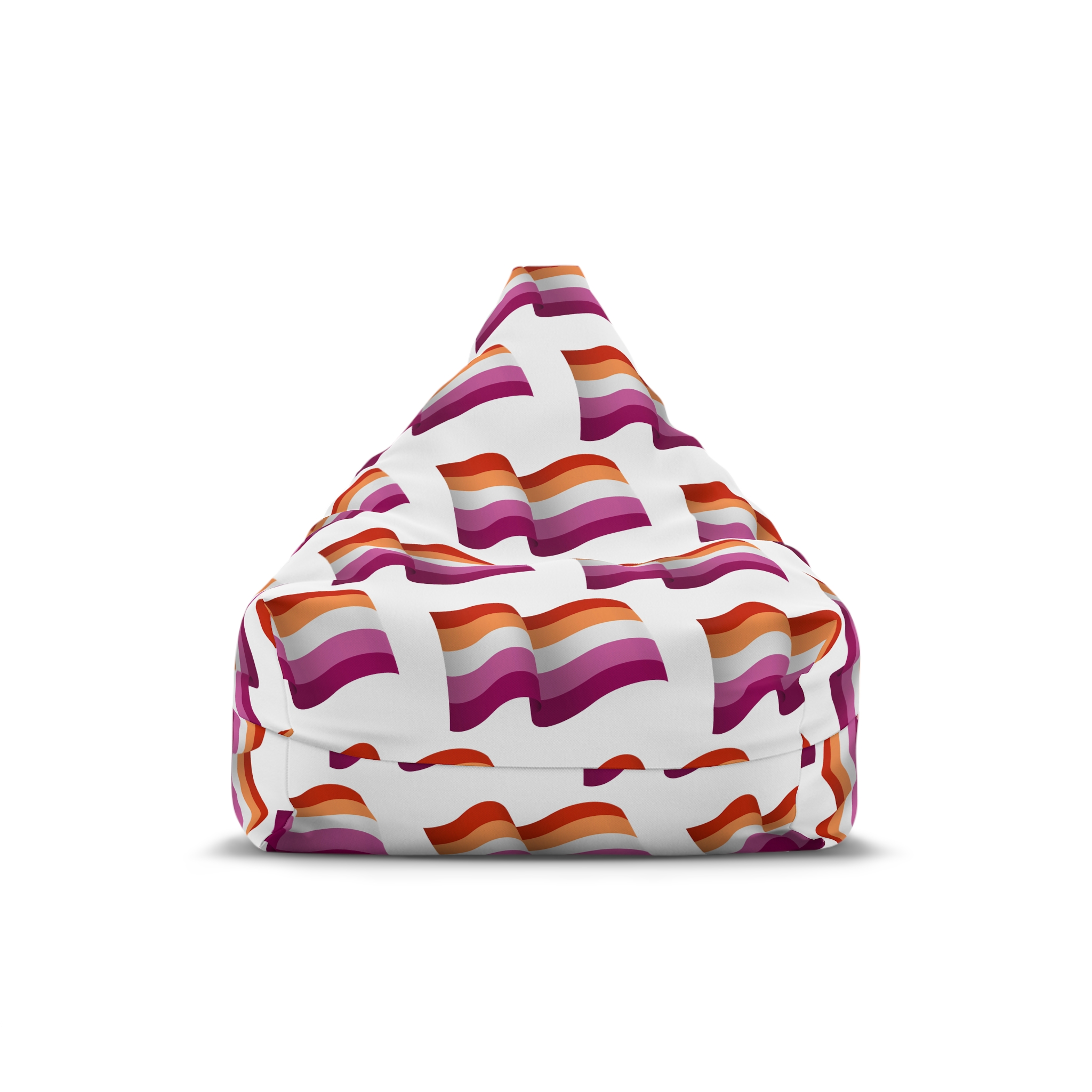 Flag Lesbian Lgbtq Ribbon Style Flag That Conveys Sense Movement Waving Effect Bean Bag Chair Cover
