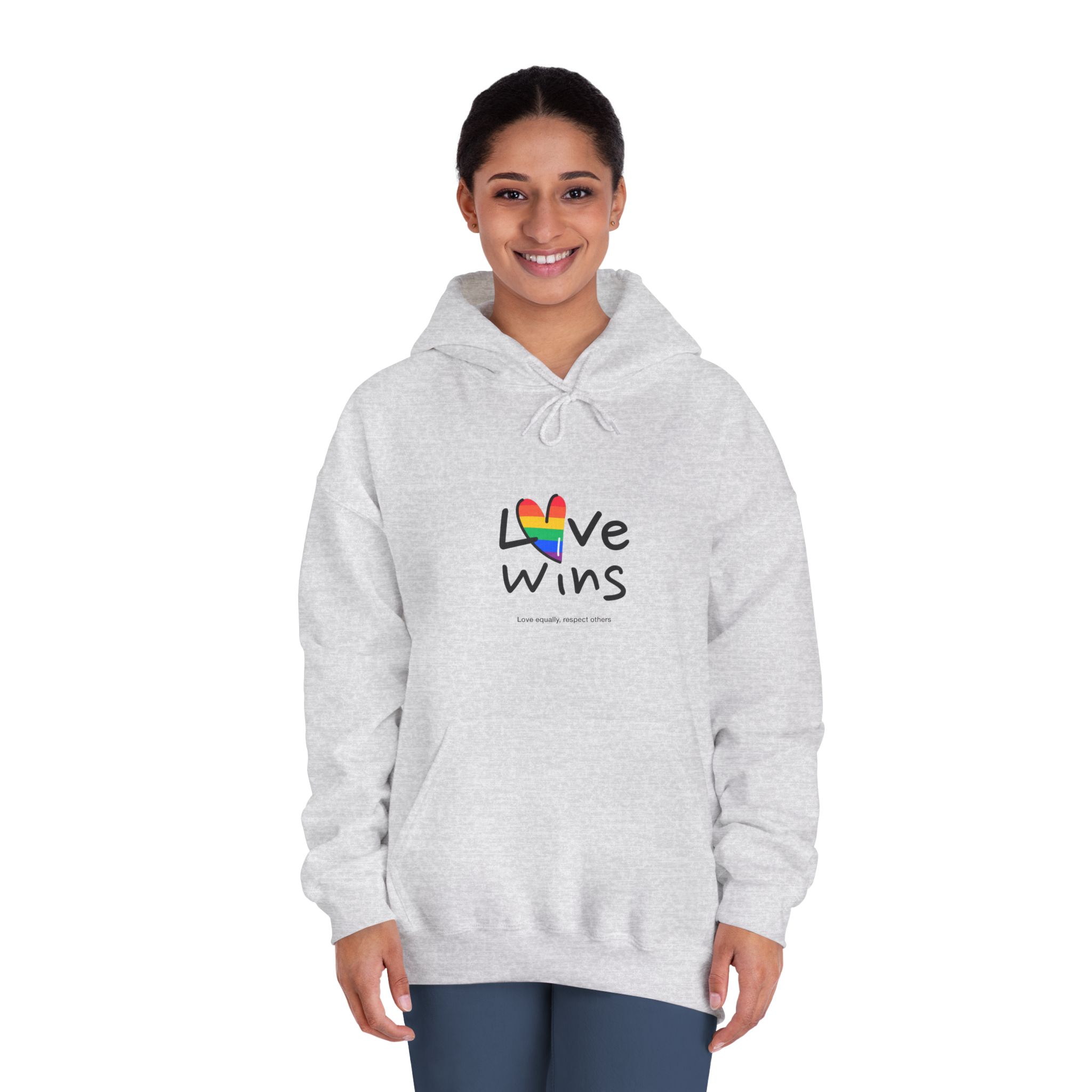 Love Letter Pride Rainbow Lettering Text Writing Pattern Freedom Love Heart Homo Colors Flag Parade(2) (1) Unisex Dryblend Hooded Sweatshirt - Image 8