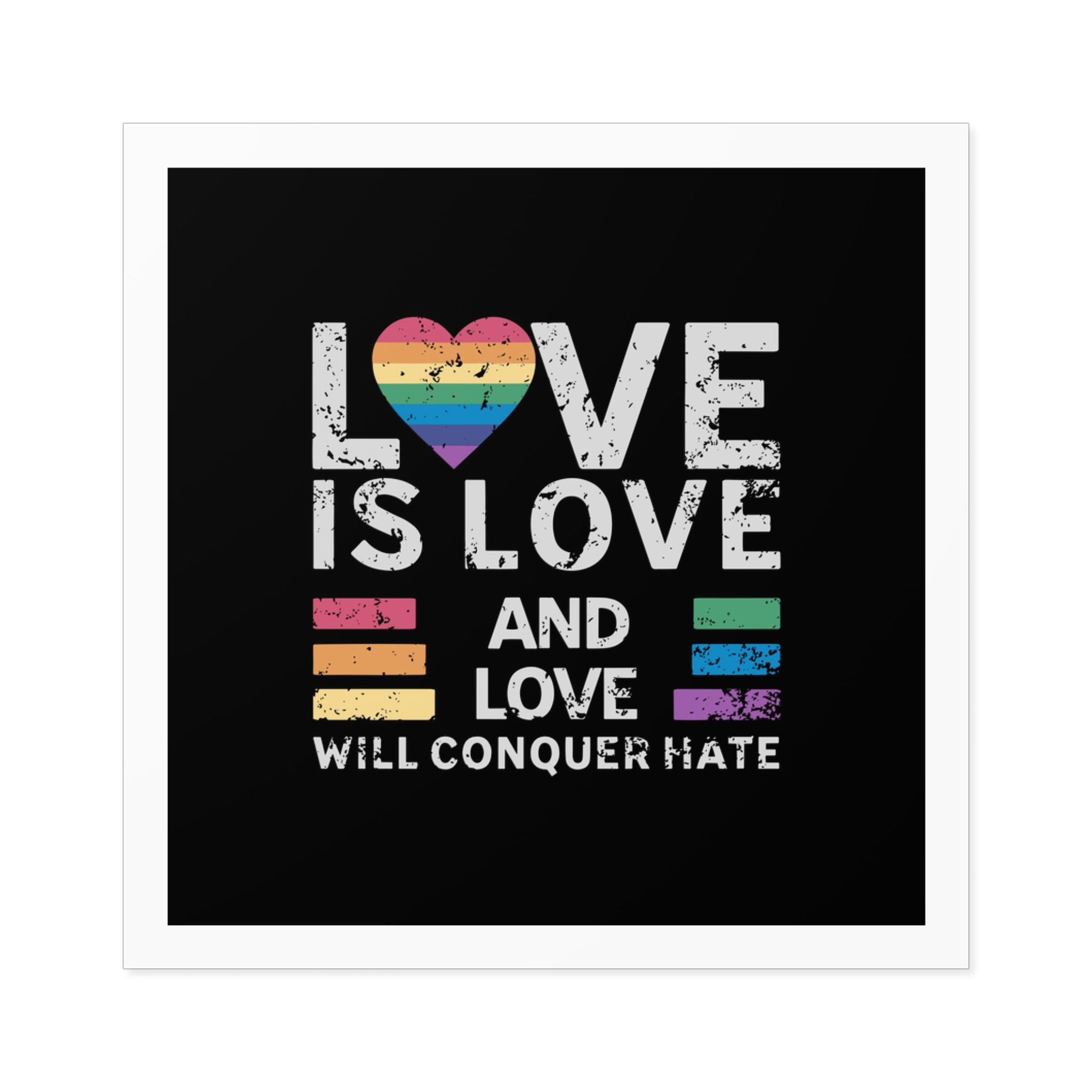 Love Is Love and Love Will Conquer Hate Laminate Stickers Square - Image 25