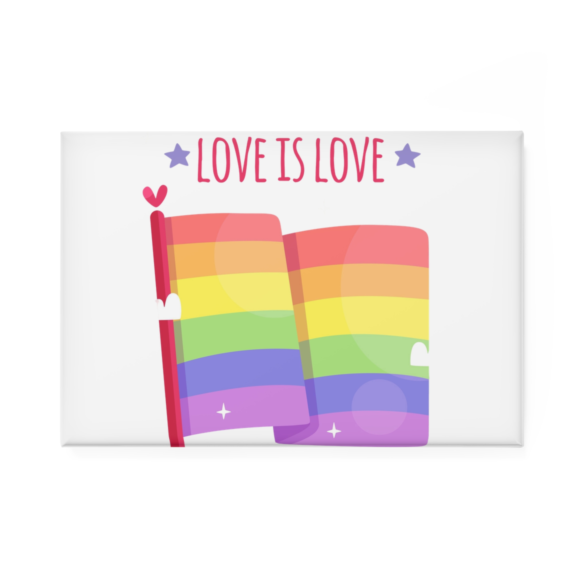 Pride Day Flag With Love Button Magnet Rectangle 1 And 10 Pcs