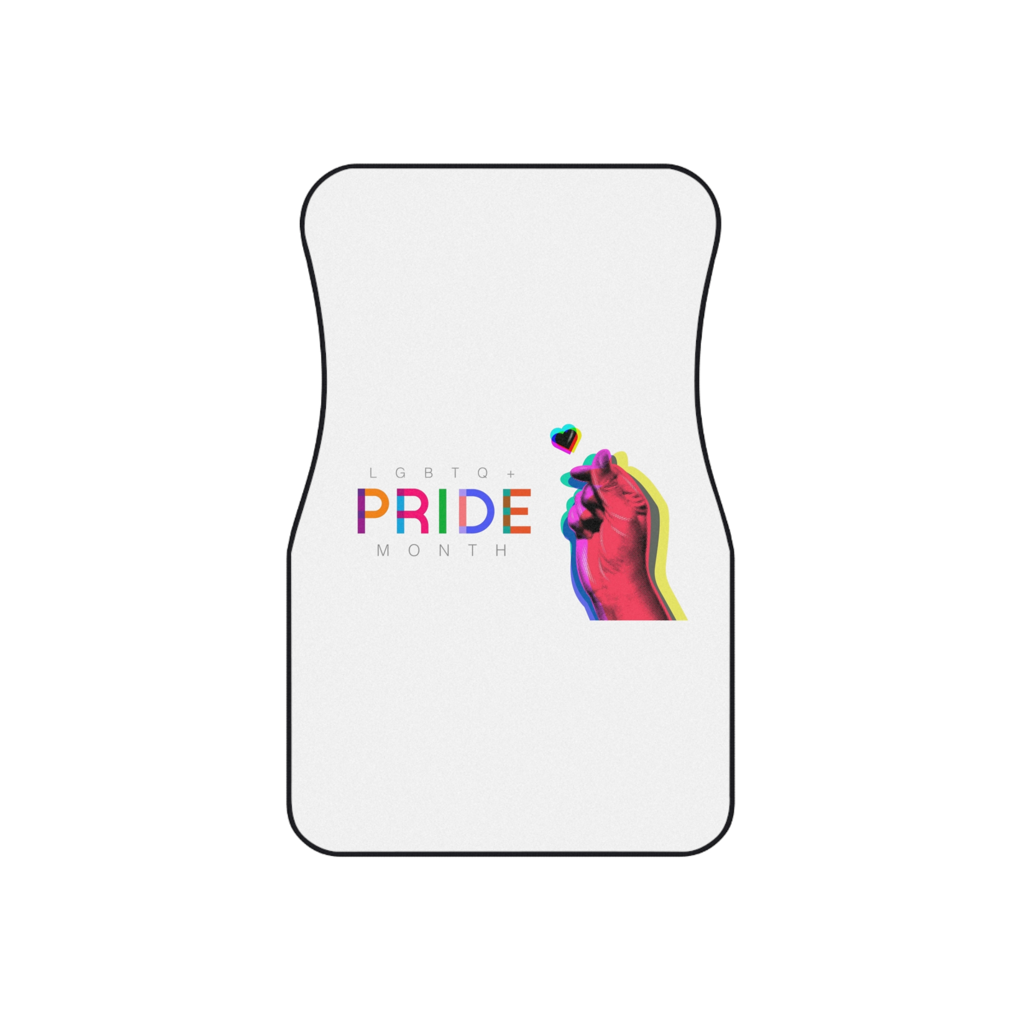 Pride Month Lgbtq Banner Gay Pride Month Rainbow Color Flat Design Hand Together Love Sign Typography Car Mats Set Of 4 - Image 2