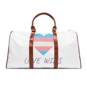 Colorful Heart Shape Transgender Pride Flag Happy Pride Day Lgbtqia Community Pride Month Vector Hand Drawn Doodle Posters Stickers Logo Cards Waterproof Travel Bag