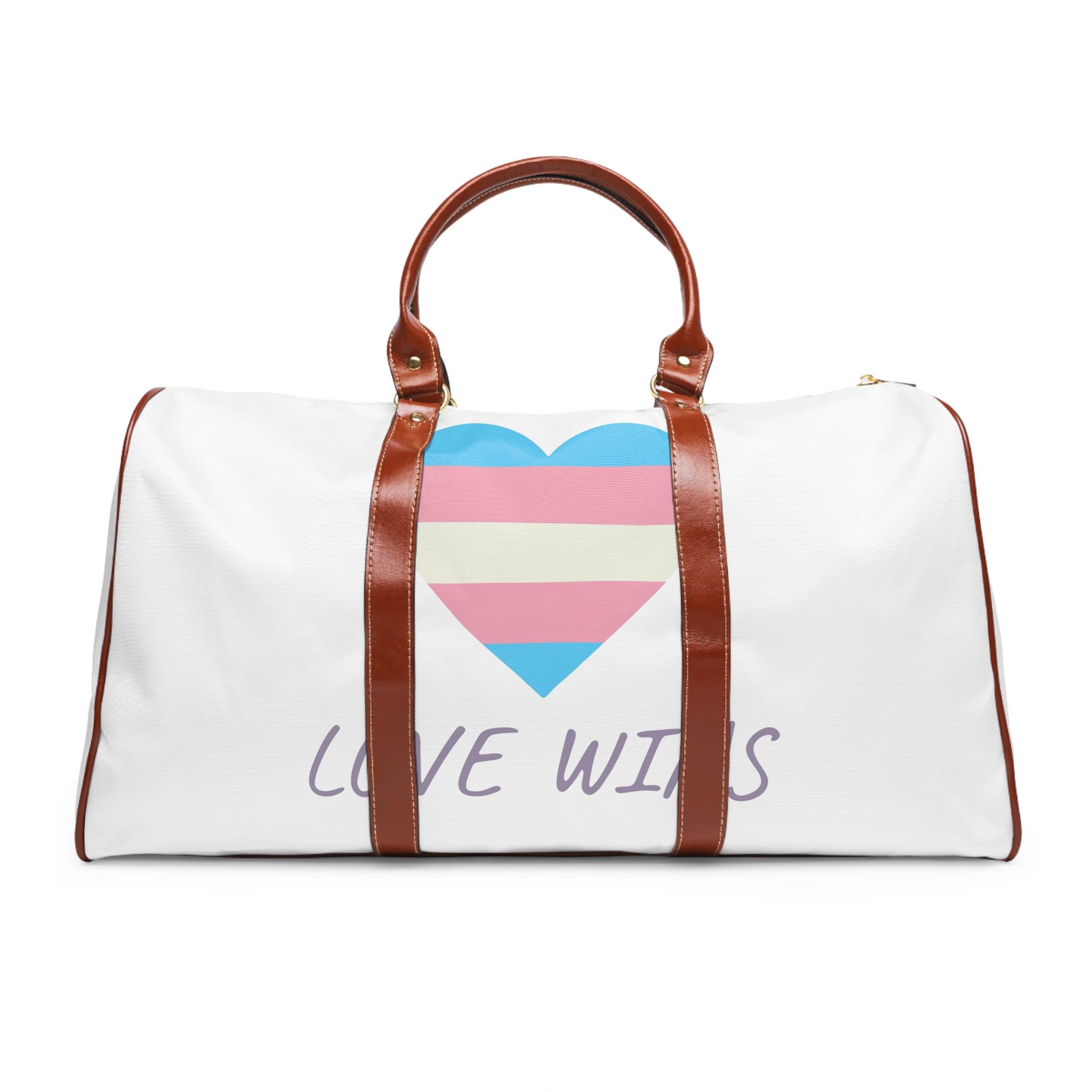 Colorful Heart Shape Transgender Pride Flag Happy Pride Day Lgbtqia Community Pride Month Vector Hand Drawn Doodle Posters Stickers Logo Cards Waterproof Travel Bag