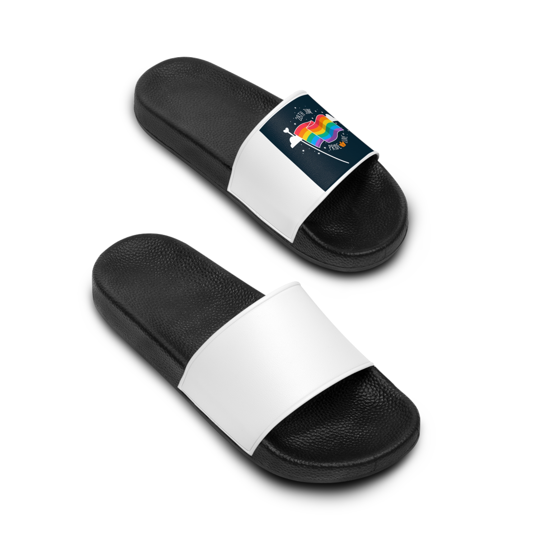 Rainbow Flag With Pride Day Concept Mens Slide Sandals - Image 4