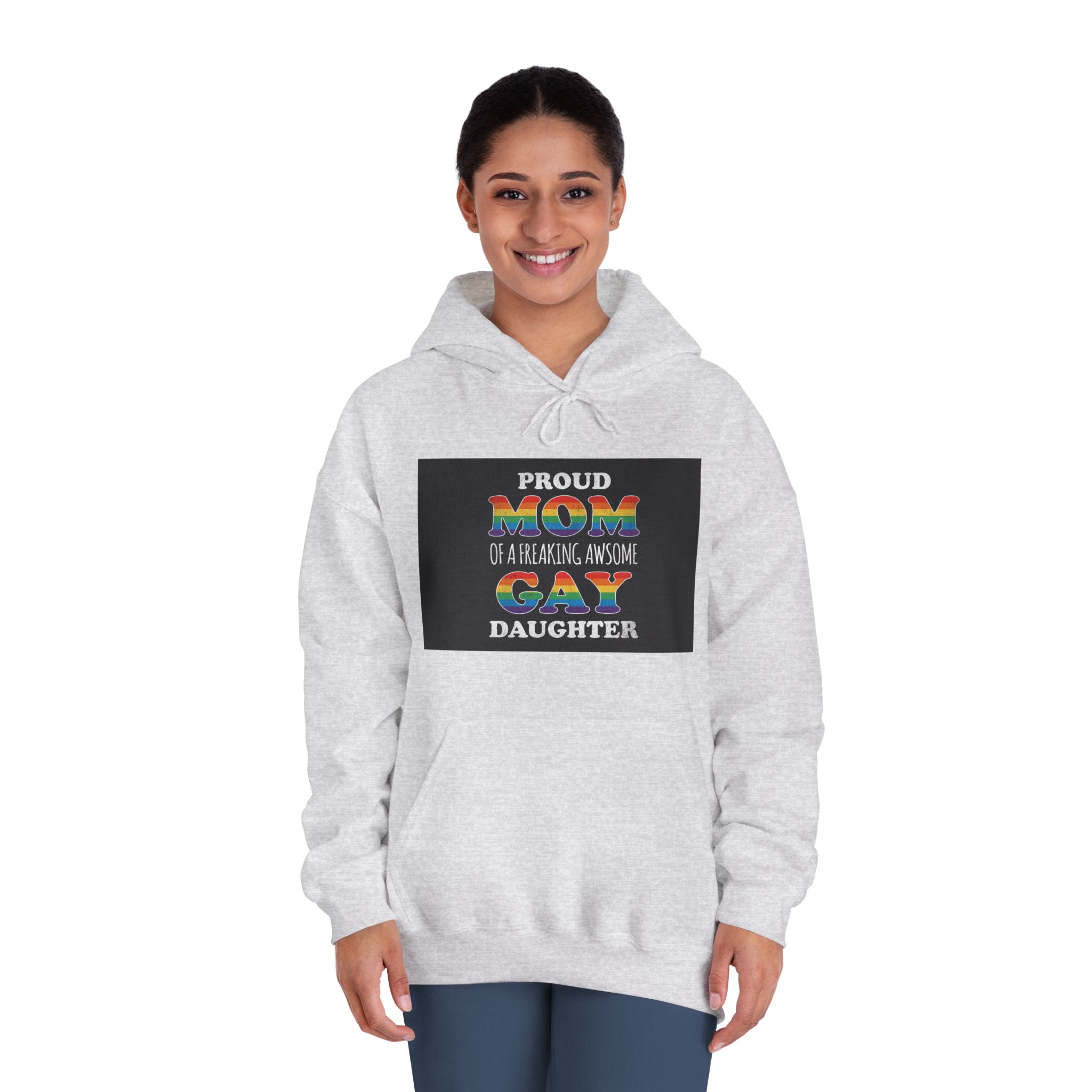 Mother Day Pride Rainbow Typography Vector Premium T Shirt(3) Unisex Dryblend Hooded Sweatshirt - Image 8