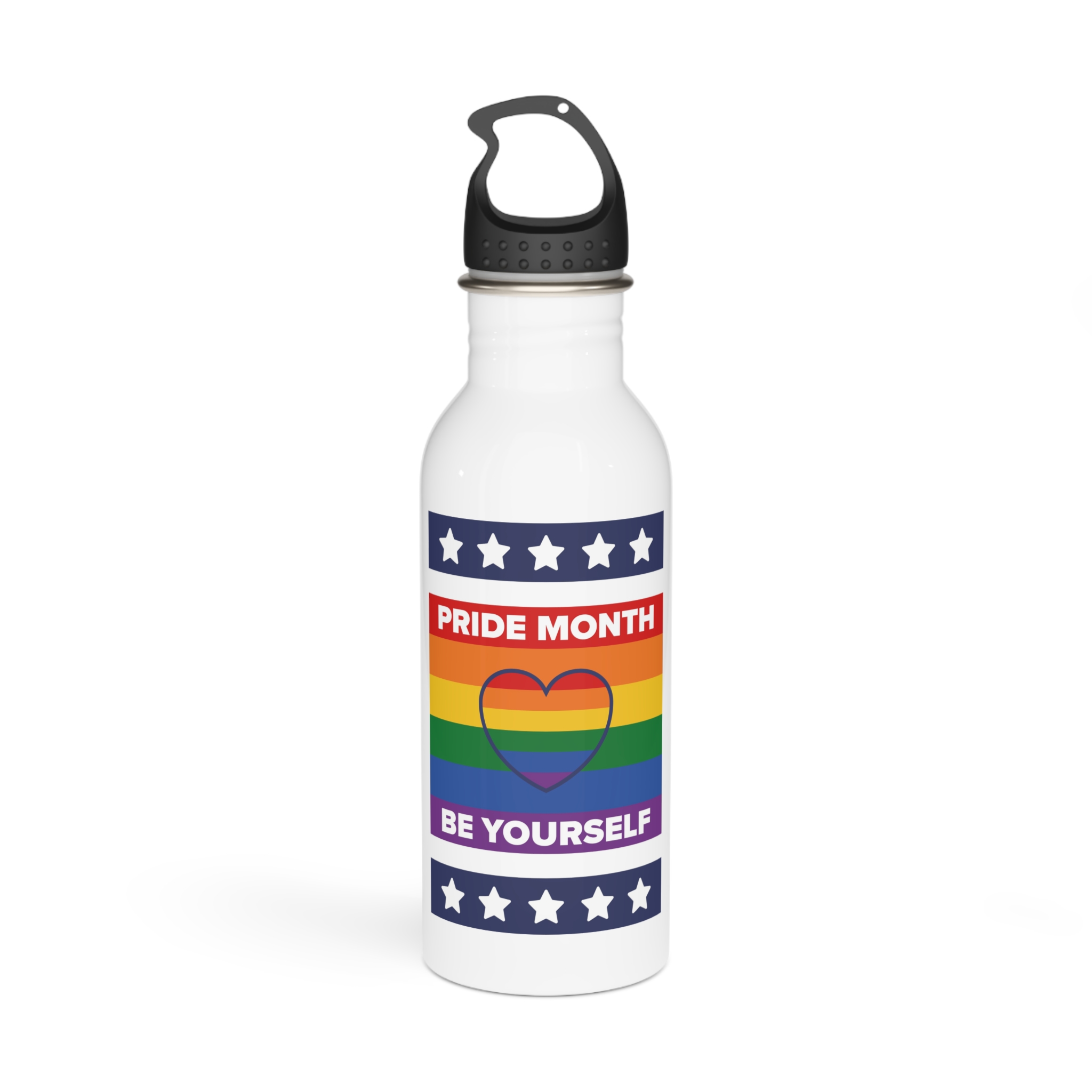 Lgbt Pride Month June Lesbian Gay Bisexual Transgender Lgbtq Flag Rainbow Vector(1) Stainless Steel Water Bottle