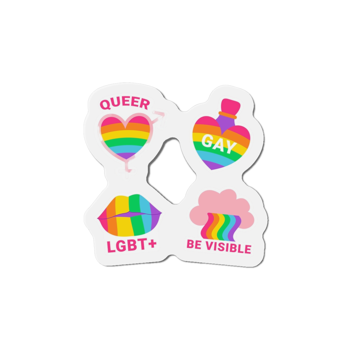 Flat Labels Collection Pride Month Celebration (2) Die Cut Magnets - Image 4