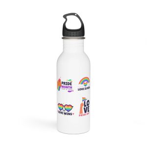 Flat Stickers Collection Lgbtqi Pride Month Celebration Stainless Steel Water Bottle